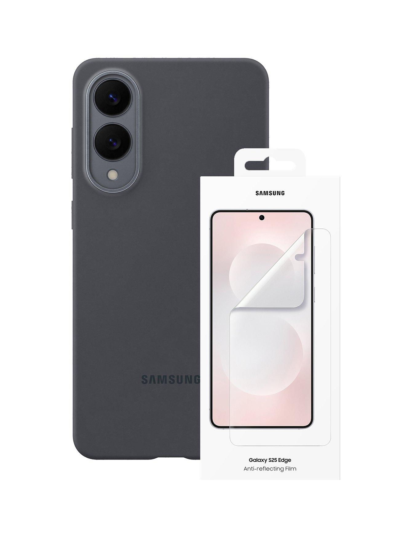 undefined Silicone Case for Galaxy S25 Edge, Light-Blue and Anti Reflecting Film