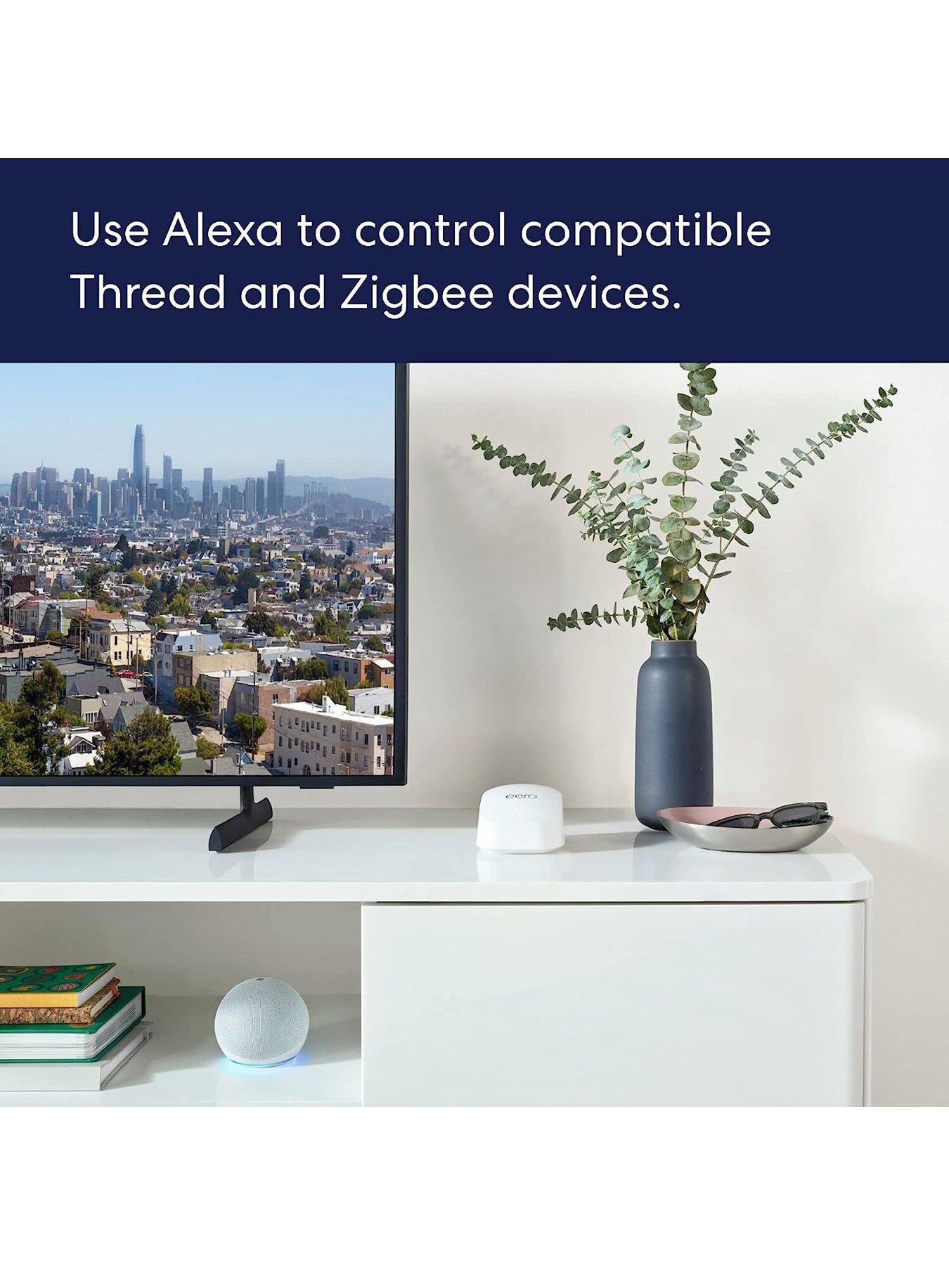 Amazon eero 6 dual-band mesh Wi-Fi 6 router, with built-in Zigbee smart home hub | UK
