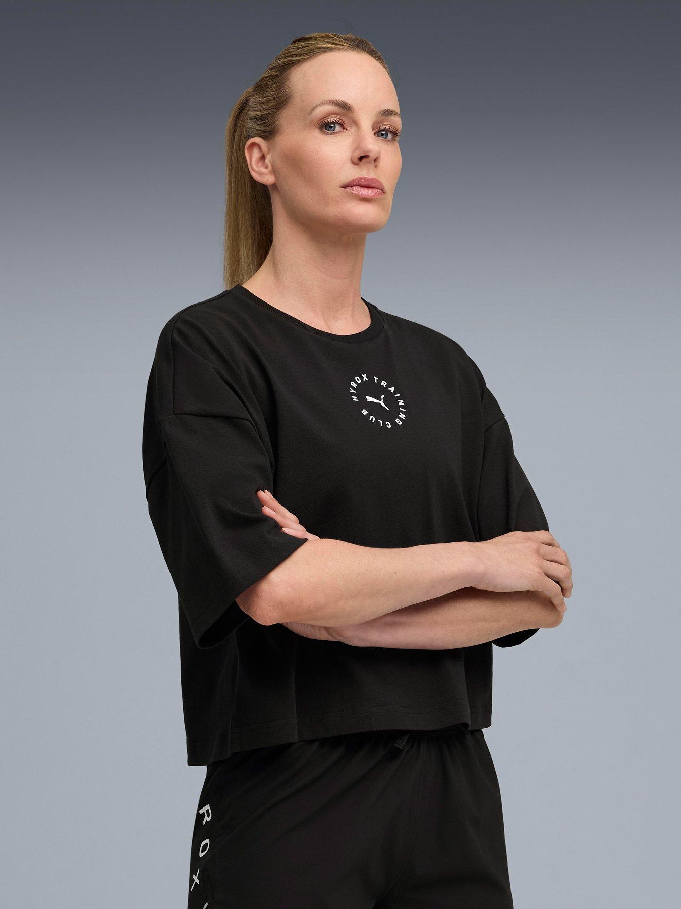 Puma Womens X Hyrox Cropped Lifestyle T-Shirt - Black