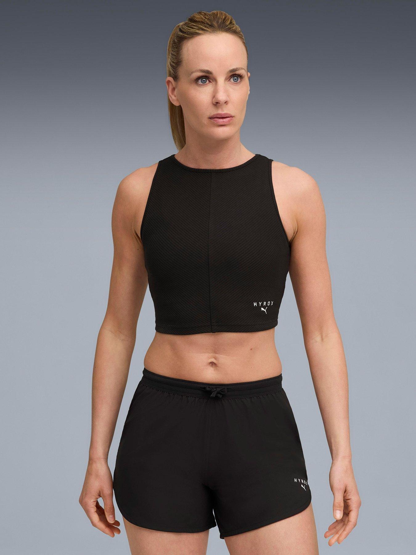 undefined Womens X Hyrox Rib Crop Tank - Black
