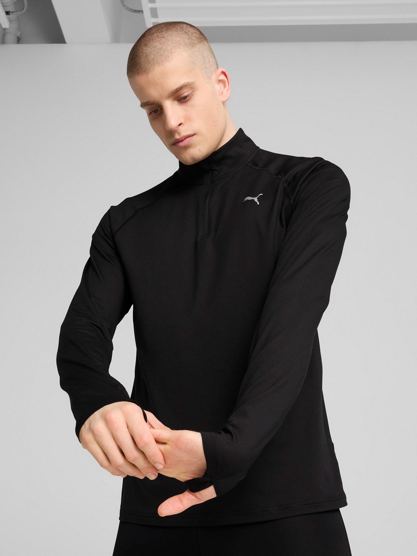 undefined Mens Running Velocity Cloudspun 1/4 Zip - Black