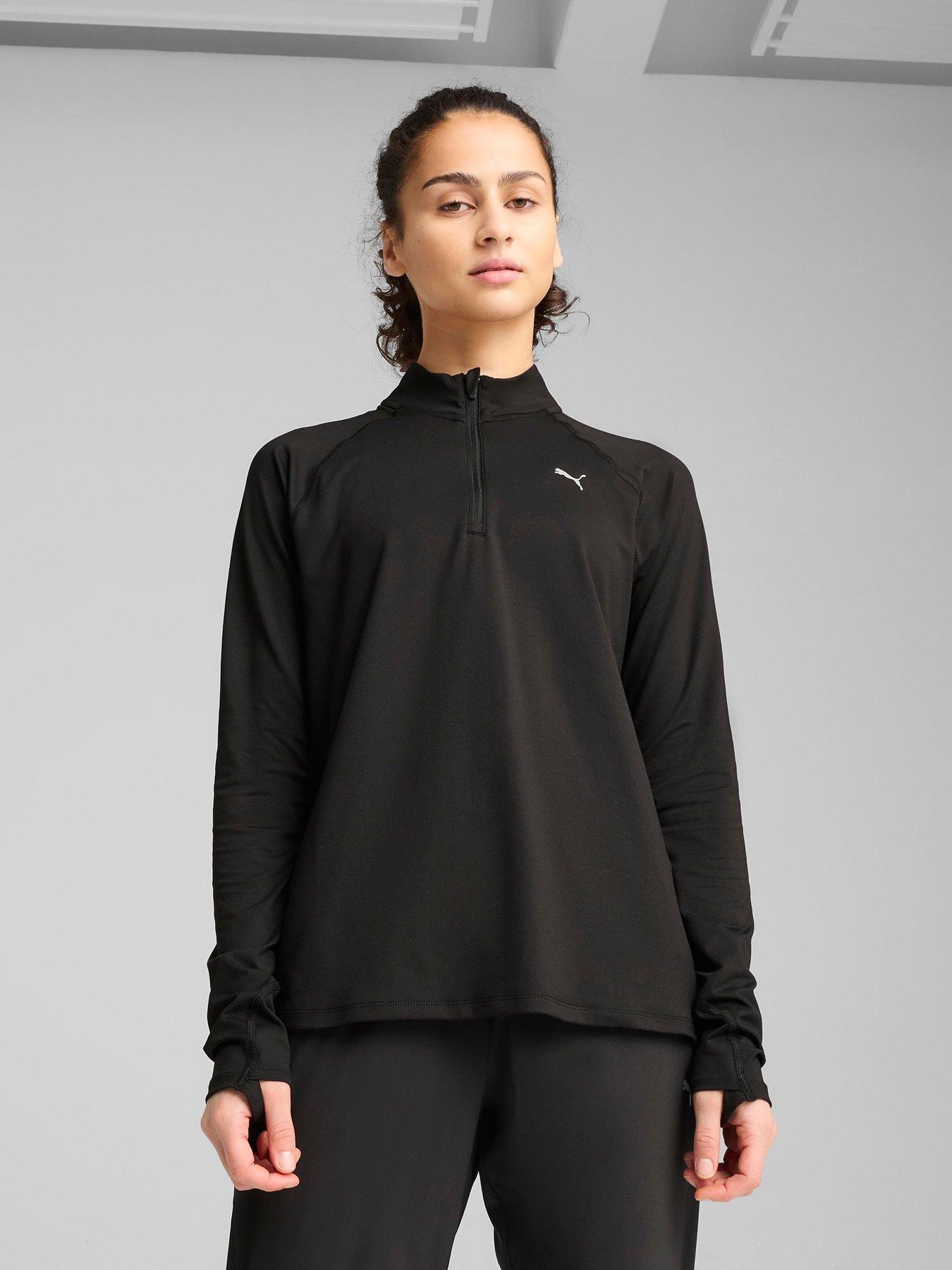 undefined Womens Running Velocity Cloudspun 1/4 Zip - Black