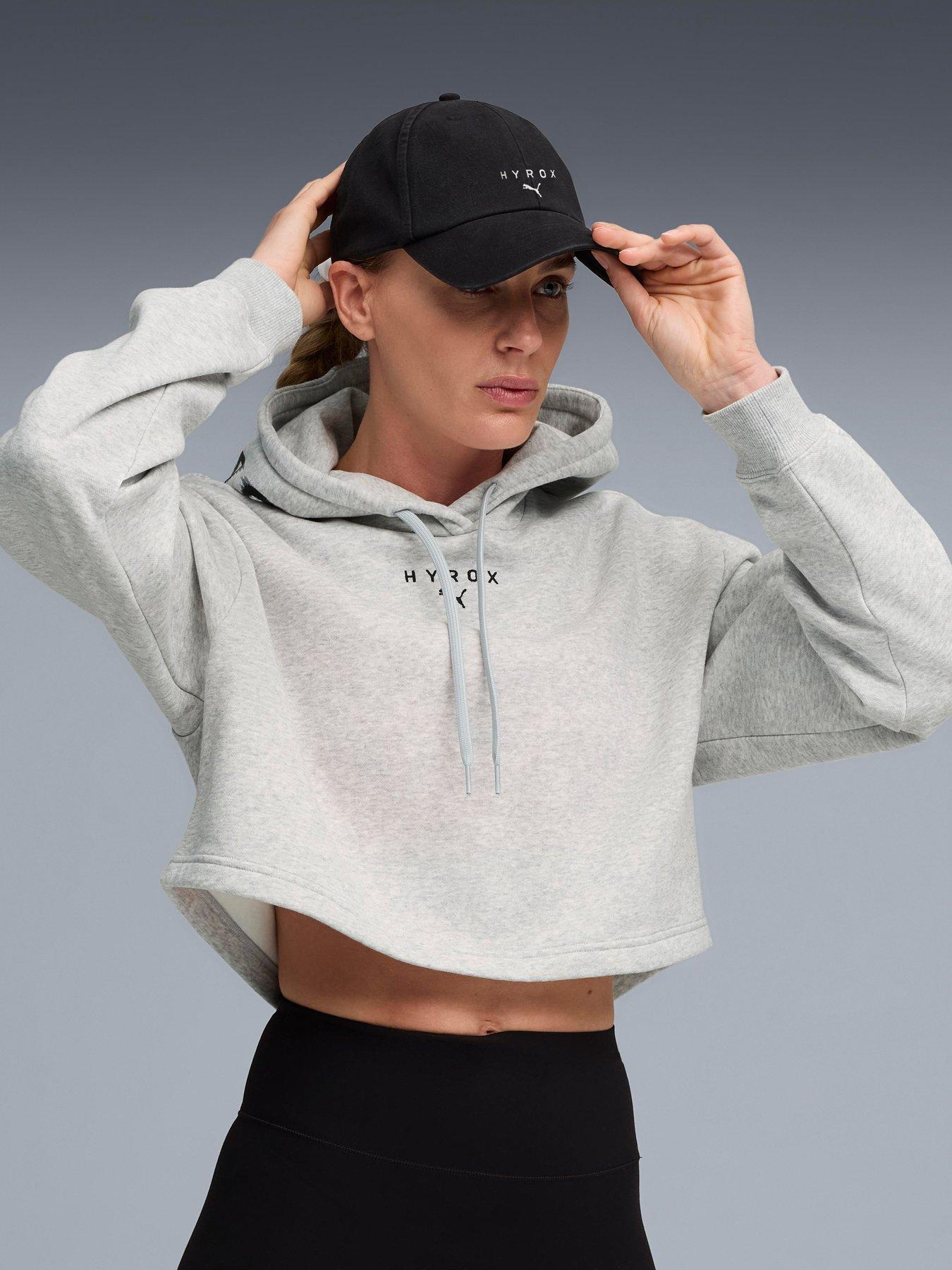 undefined Womens X Hyrox Heavyweight Hoodie - Grey