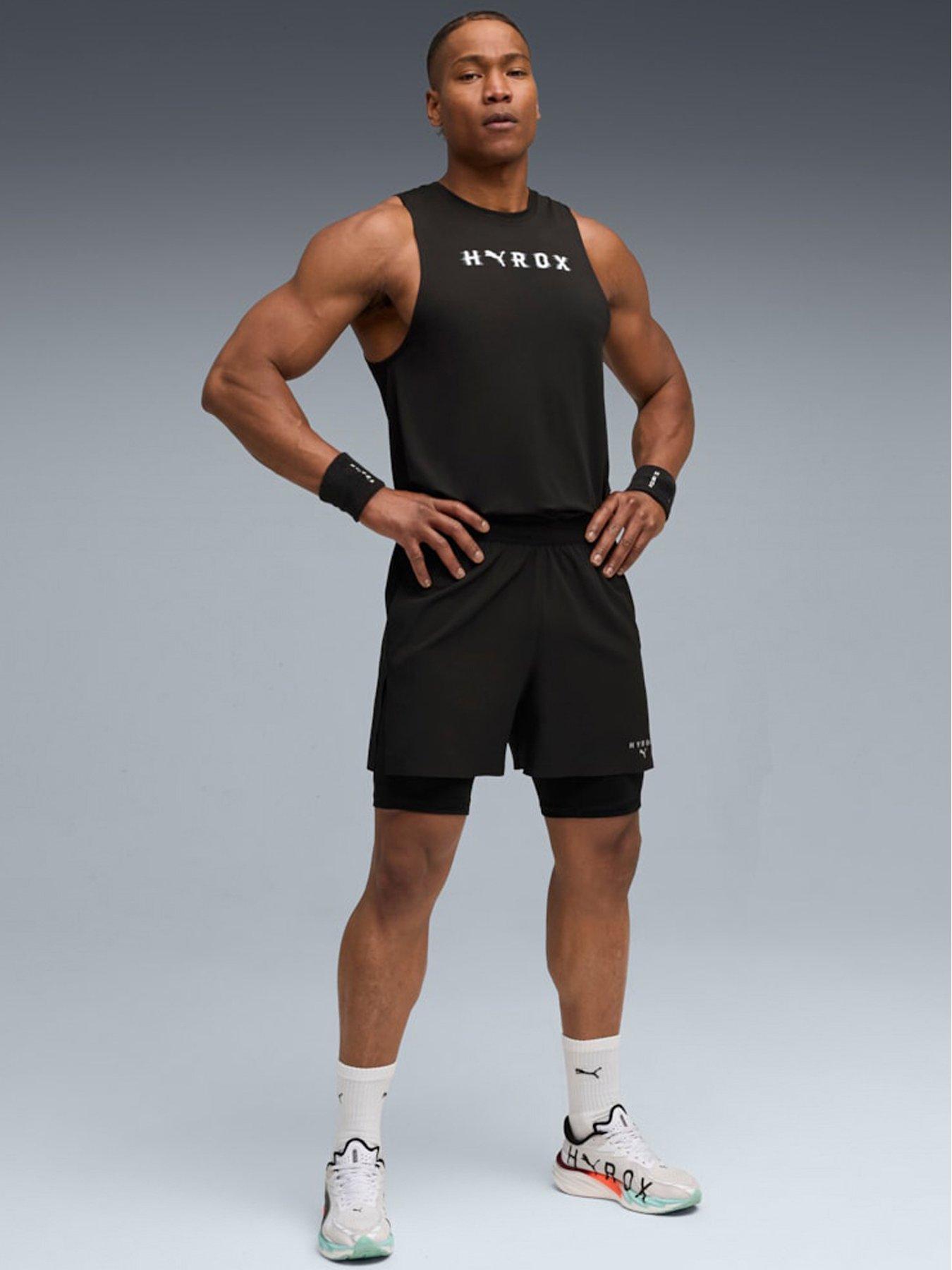 Puma Mens Puma X Hyrox 2in1 Train Shorts - Black