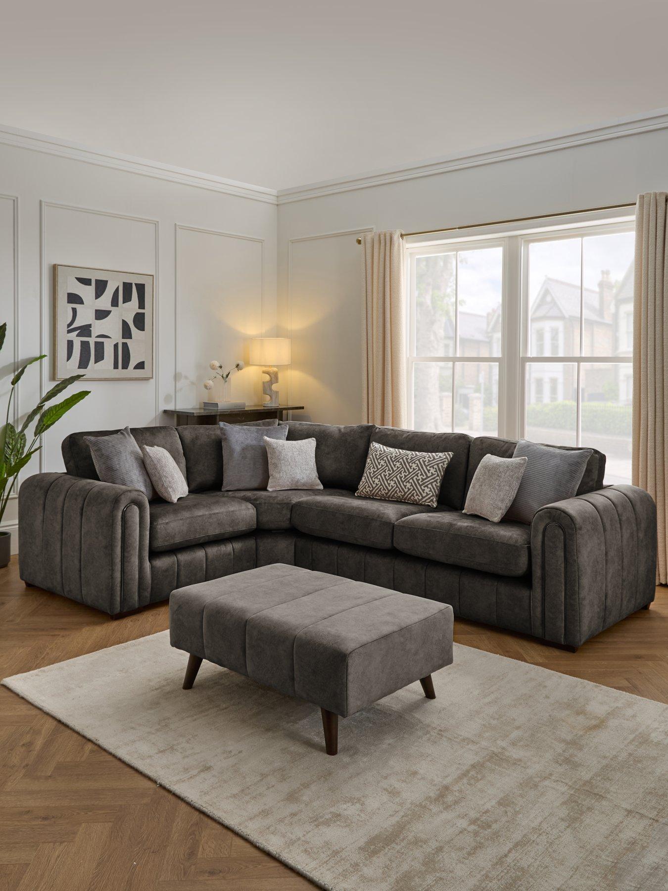 undefined Amara Lh Double Arm Corner W Footstool - Made to Order in the UK