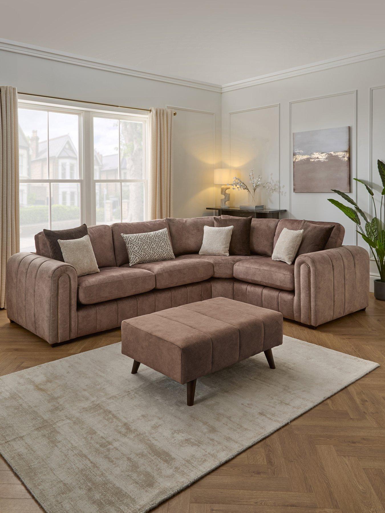 Very Home Amara Right Hand Double Arm Corner Group with Footstool - Made to Order in the UK