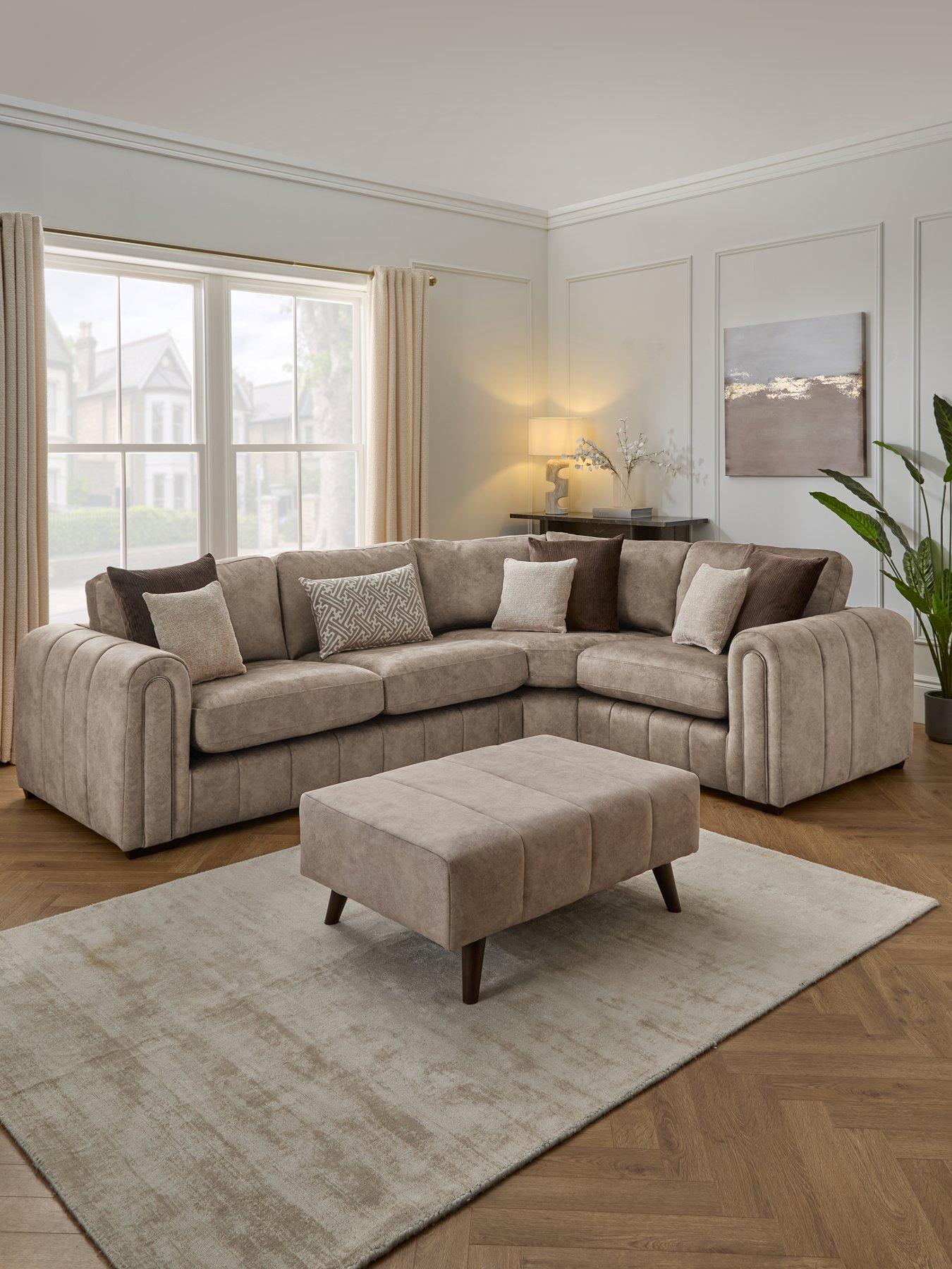 Very Home Amara Rh Double Arm Corner W Footstool - Made to Order in the UK