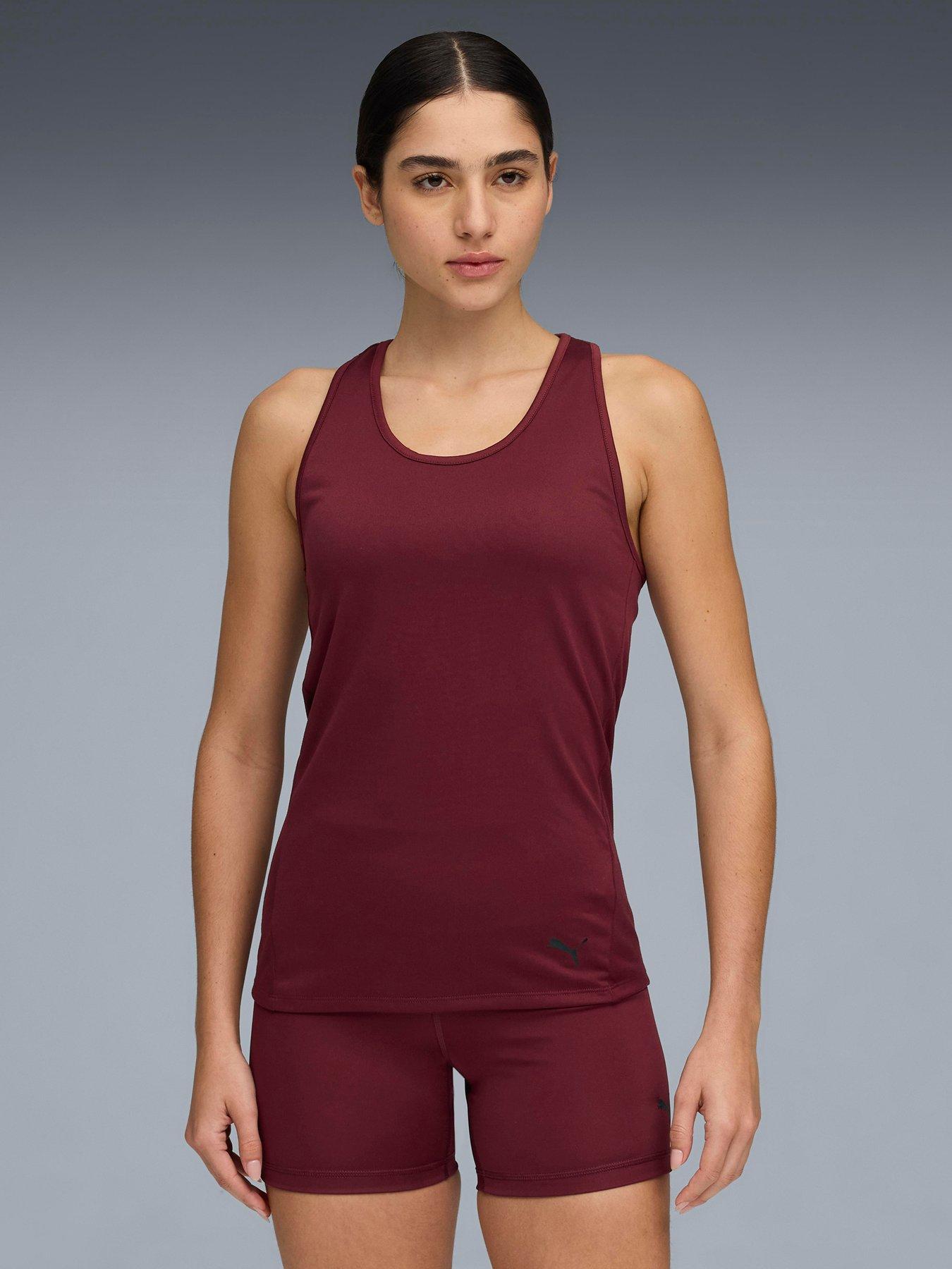 Puma Womens Training Essential Racerback Tank - Burgundy