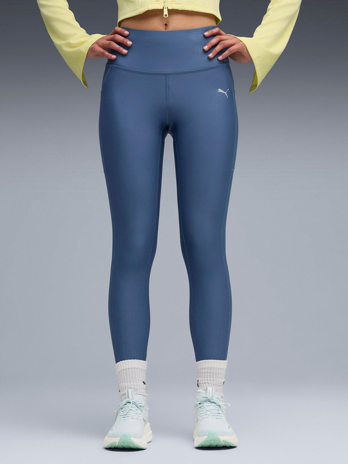 undefined Womens Running Velocity Full Length Tights - Blue