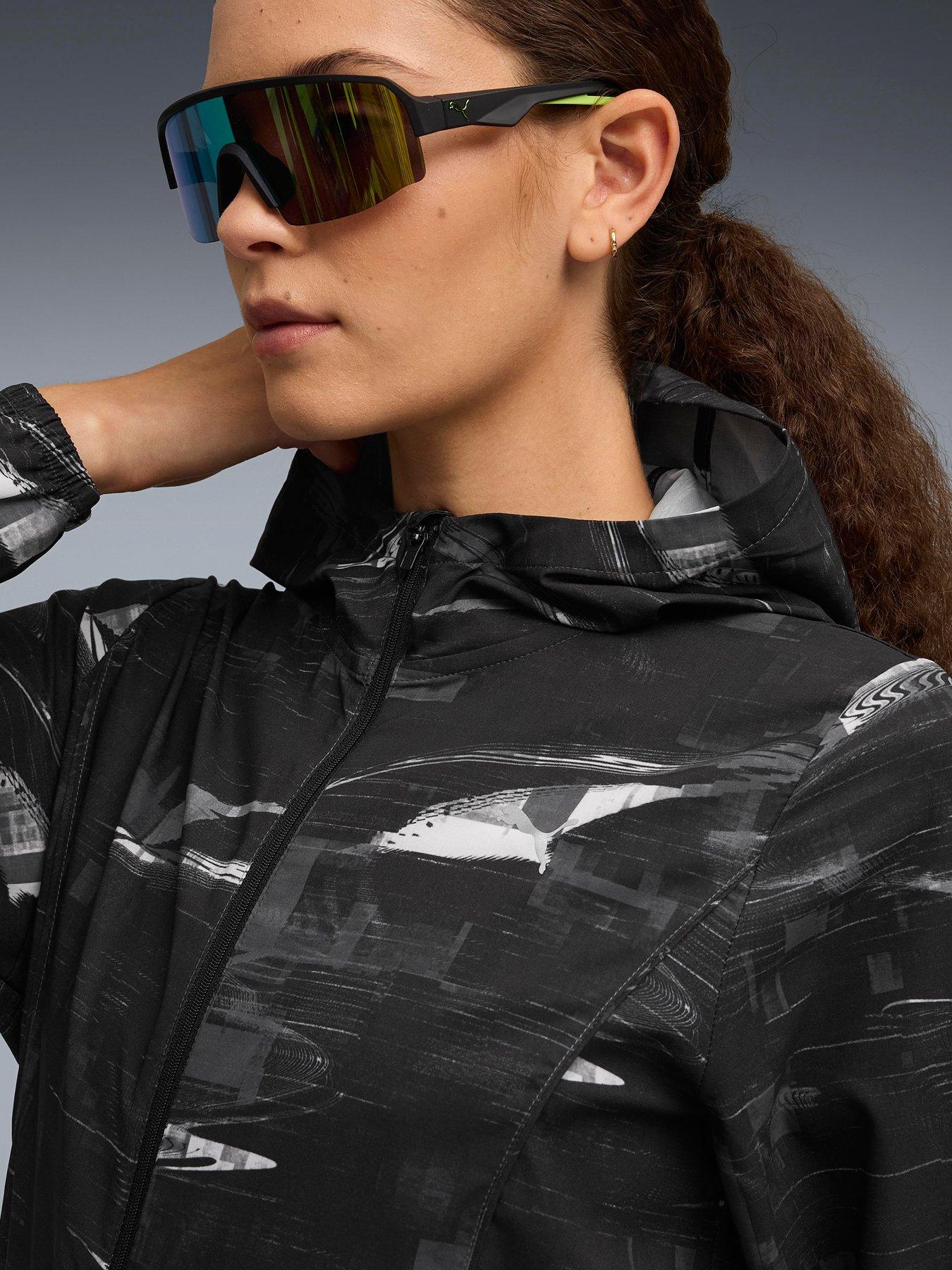 Image 4 of 6 of Puma Womens Running Velocity Printed Woven Jacket - Black