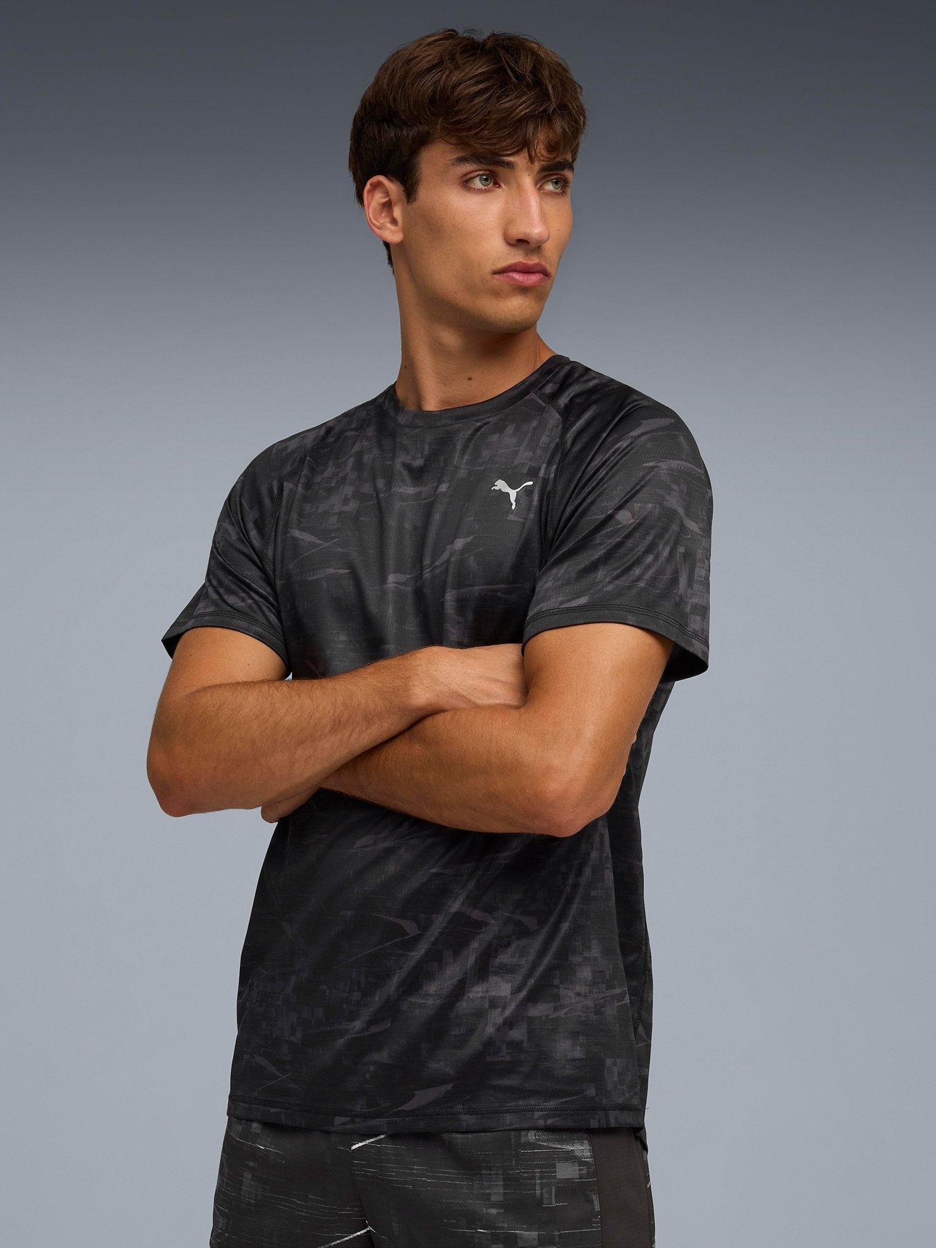 undefined Mens Running Velocity Printed T-Shirt - Black