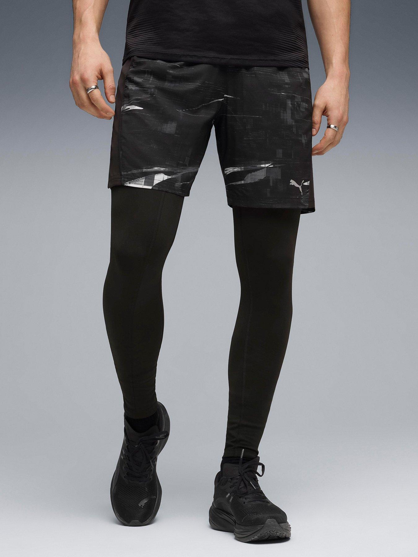 undefined Mens Running Velocity Printed Shorts - Black