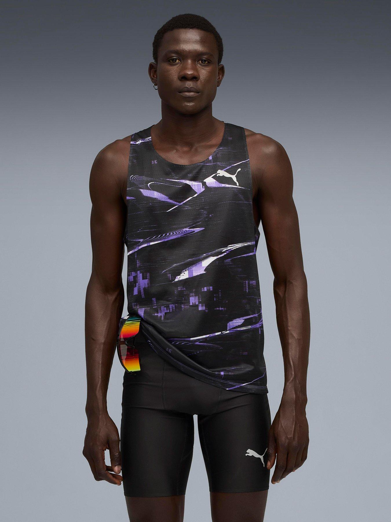 Puma Mens Running Raceday Ultraspun Printed Singlet - Purple