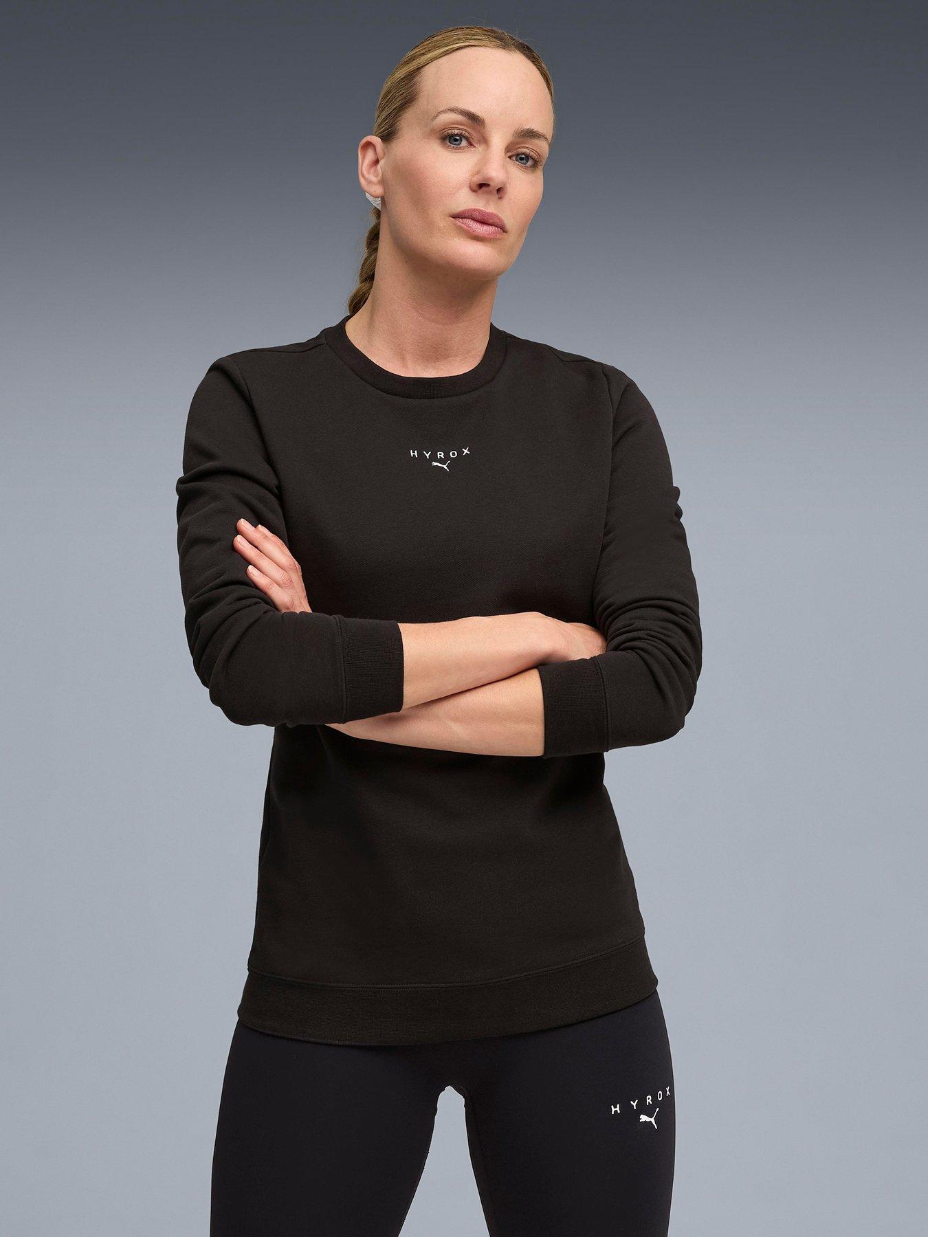 Puma: Womens Puma X Hyrox Heavyweight Crew Sweat - Black