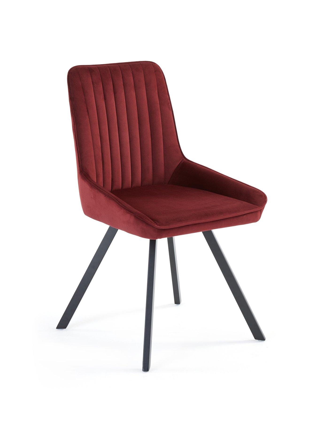 Image 5 of 6 of The Very Collection Marlow 130cm Round Dining Table & 6 Marlow Burgundy Chairs