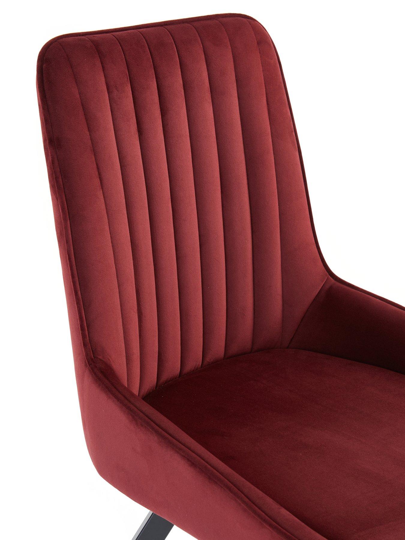 Image 6 of 6 of The Very Collection Marlow 130cm Round Dining Table & 6 Marlow Burgundy Chairs