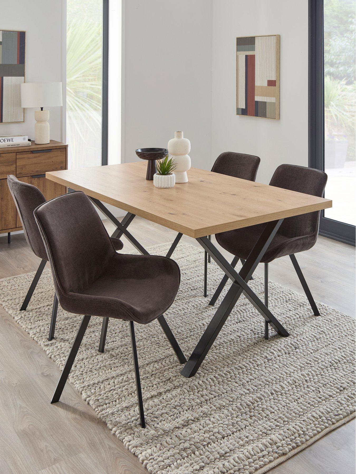 undefined Mateo 160cm Dining Table & 4 Lucia Charcoal Chairs