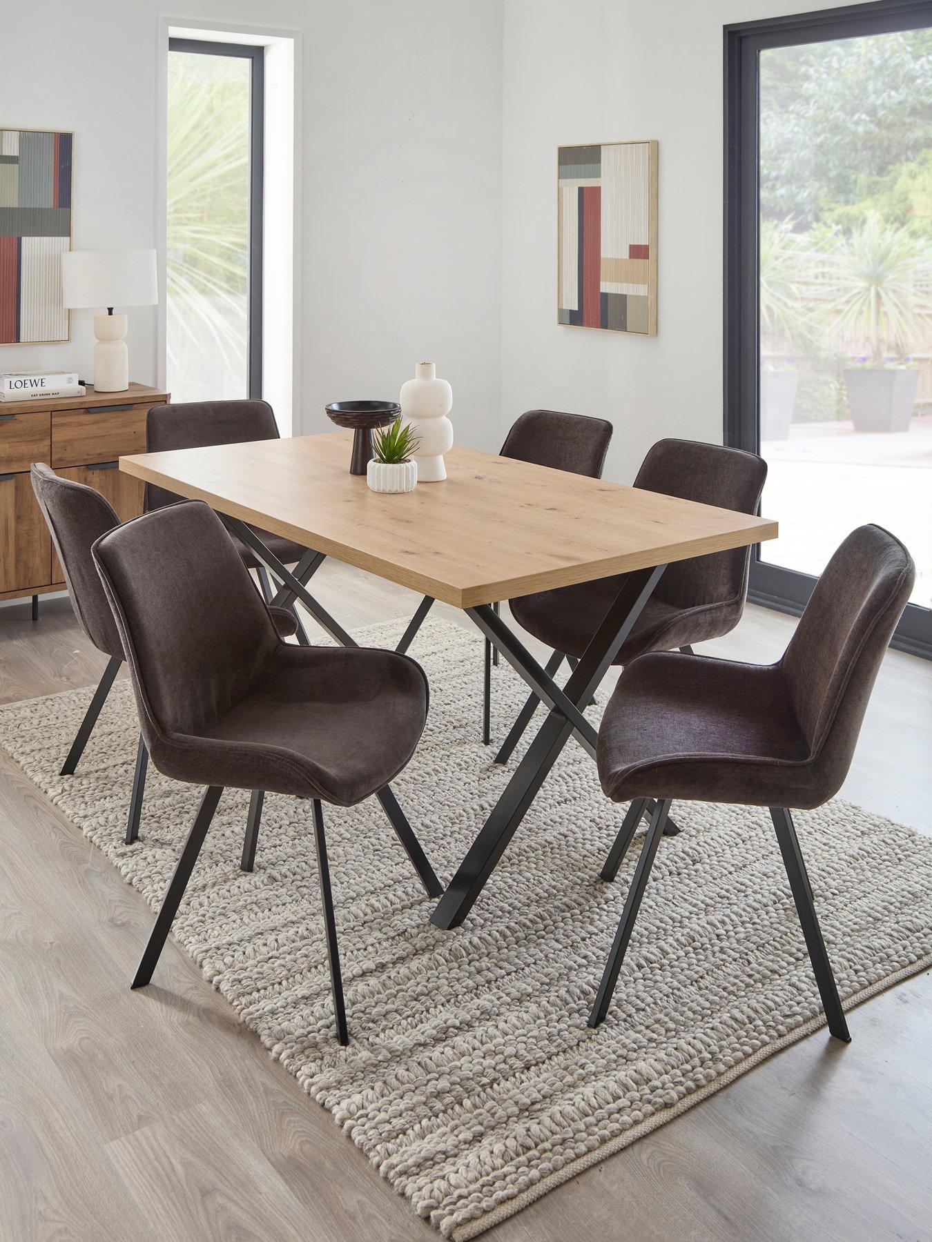 undefined Mateo 160cm Dining Table & 6 Lucia Charcoal Chairs