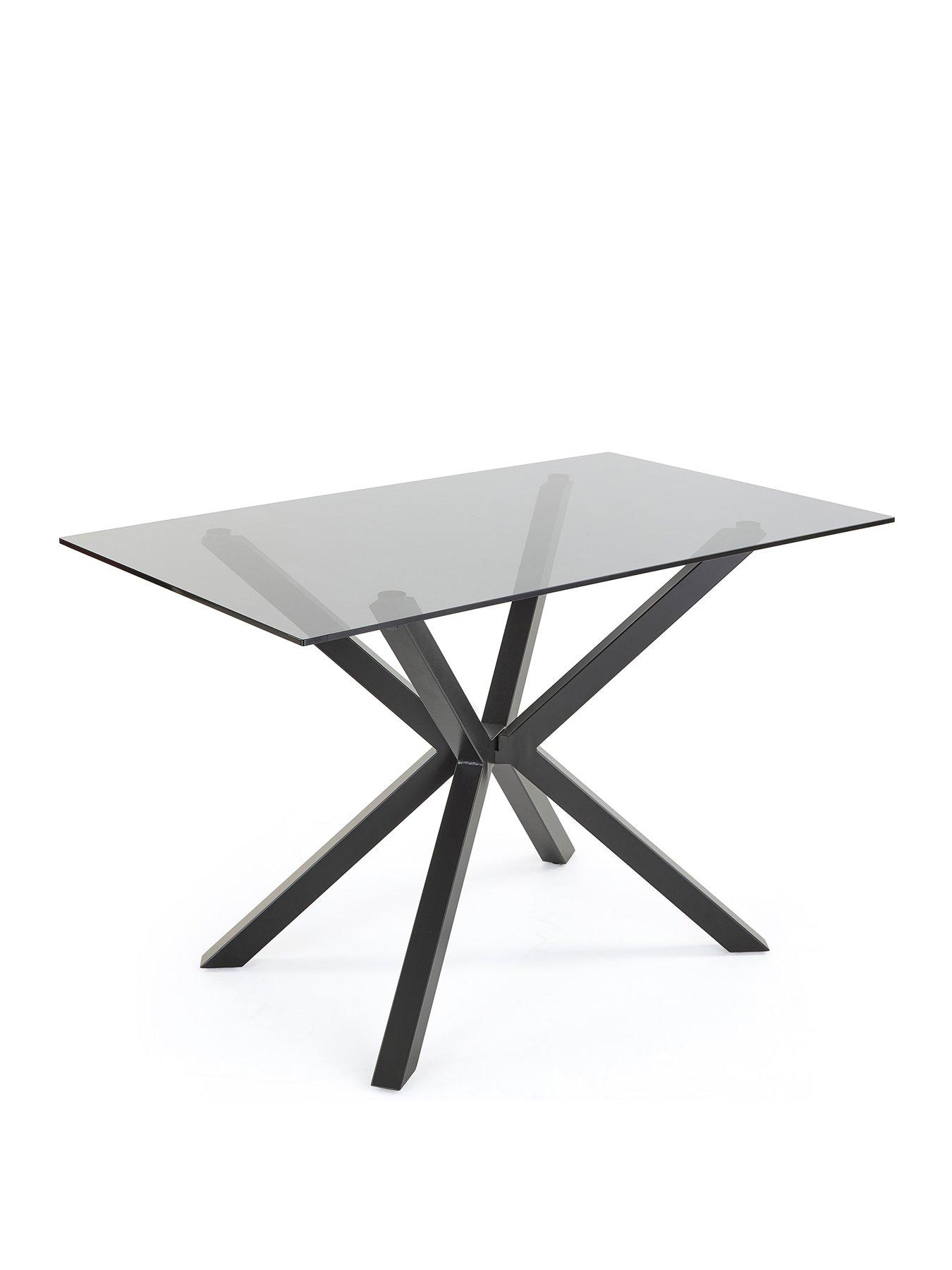 Image 3 of 7 of The Very Collection Chopstick Black 130cm Rectangular Dining Table &amp; 4 Alisha Burgandy Chairs