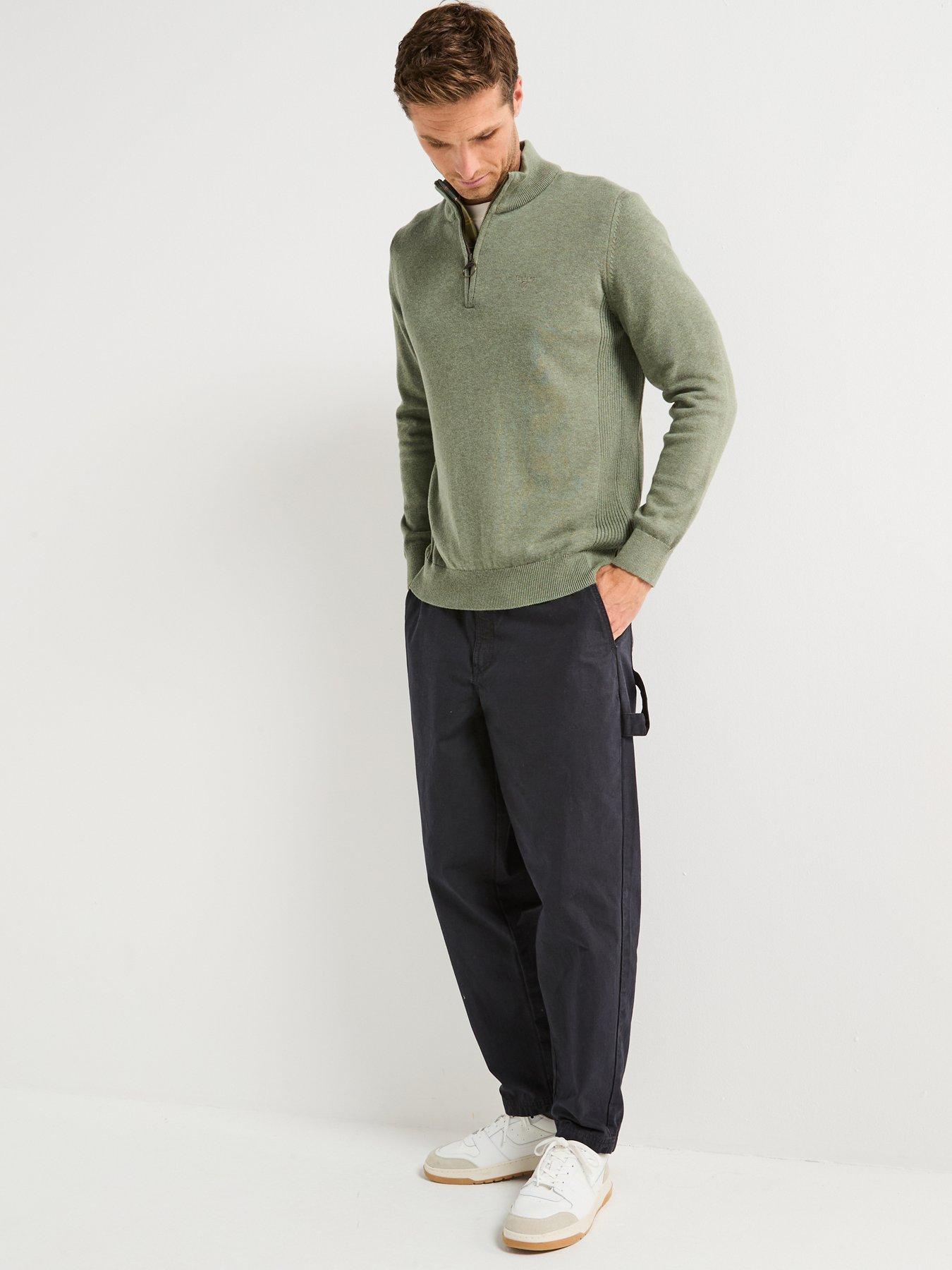 CLAIRMONT 3/4 SLEEVED TRIMMED KNIT TOP, JACKFRUIT GREEN