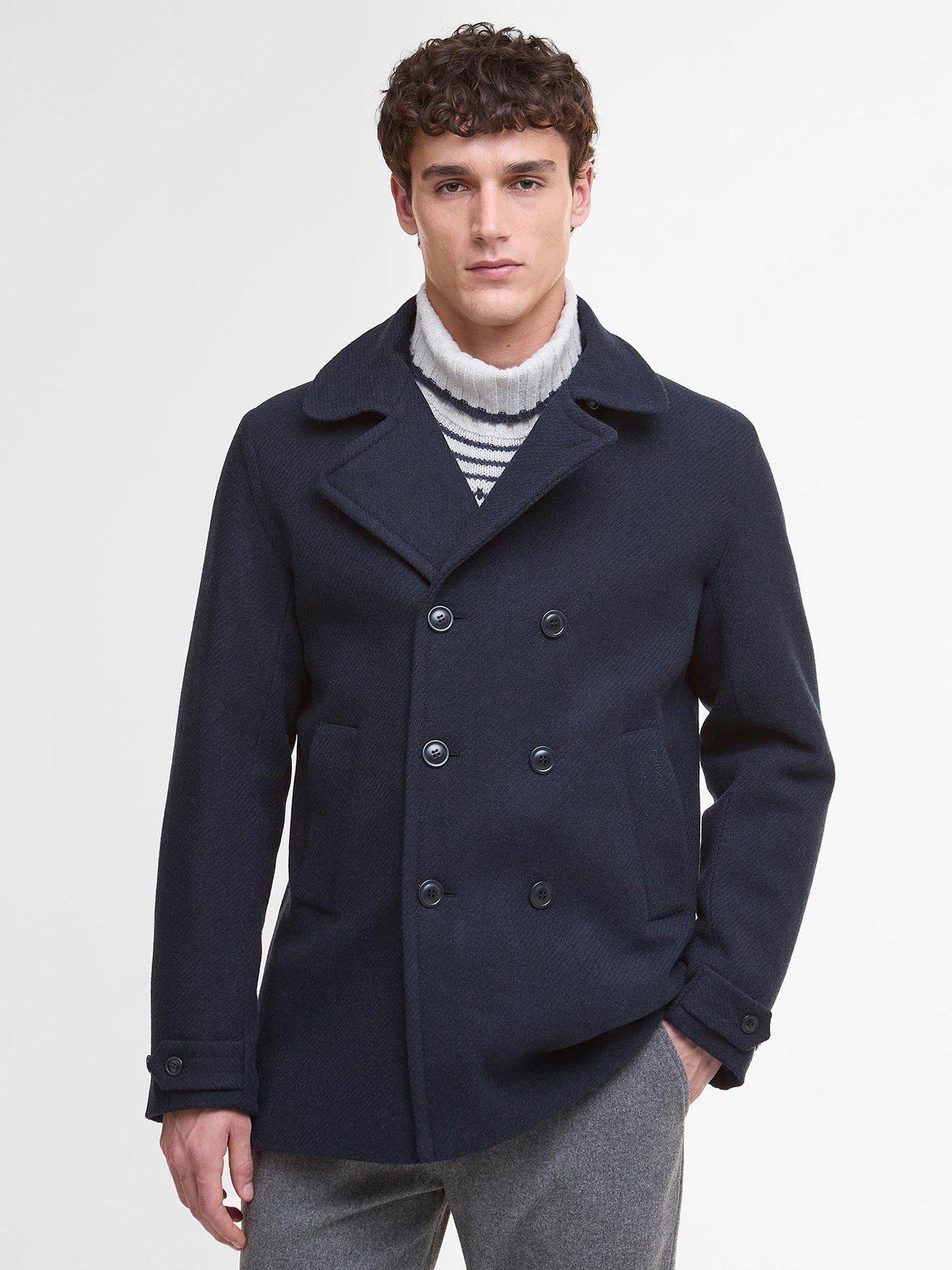 Barbour Newfield Wool Peacoat - Navy