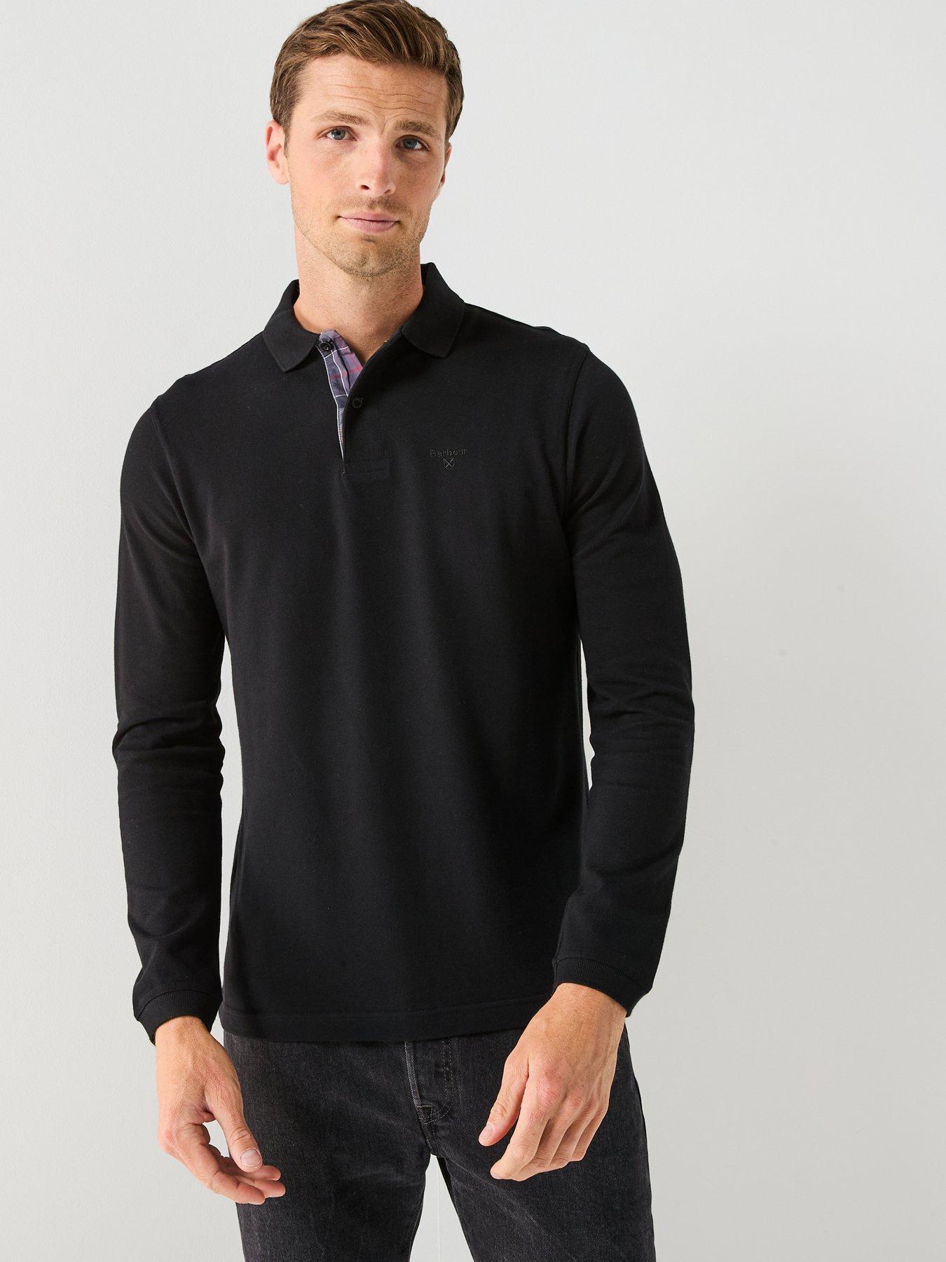 Barbour Essential Sports Long Sleeve Polo Shirt - Black