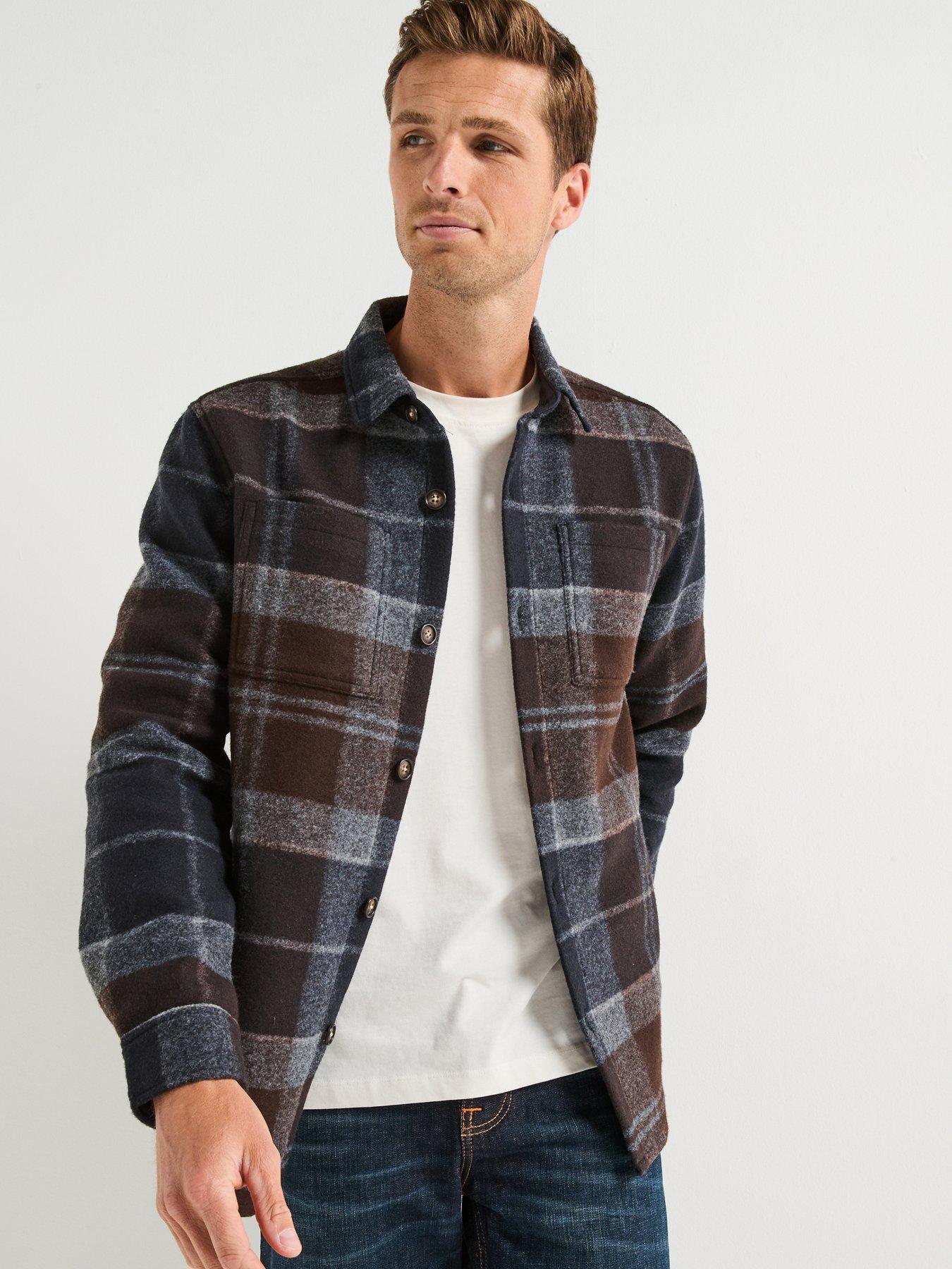 Barbour Chapter Flannel Check Shacket, Navy, Size 2Xl, Men