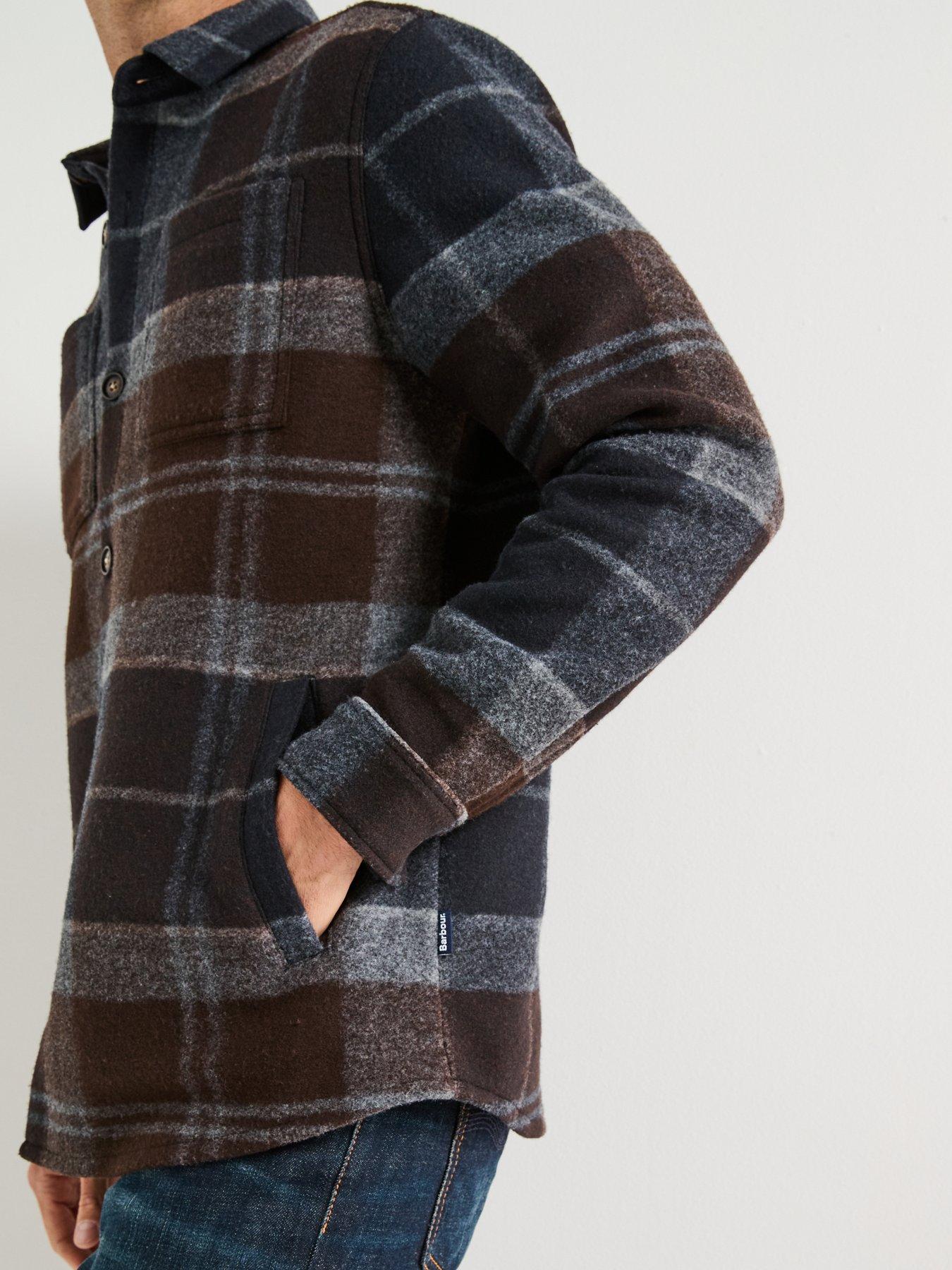 Image 4 of 6 of Barbour Chapter Flannel Check Shacket - Navy