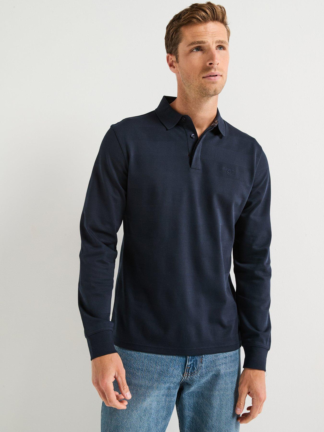 undefined Barbour Waketown Tailored Fit Long Sleeve Polo Shirt-navy