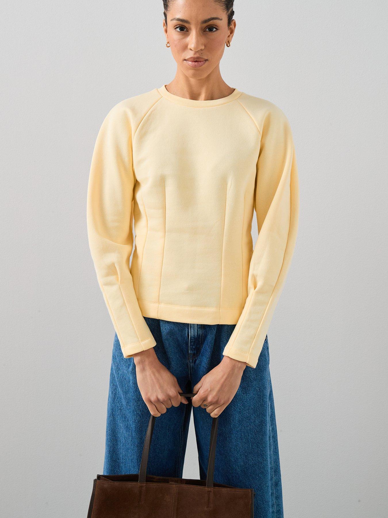 Image 1 of 7 of The Very Collection Seam Detail Sweatshirt - Yellow