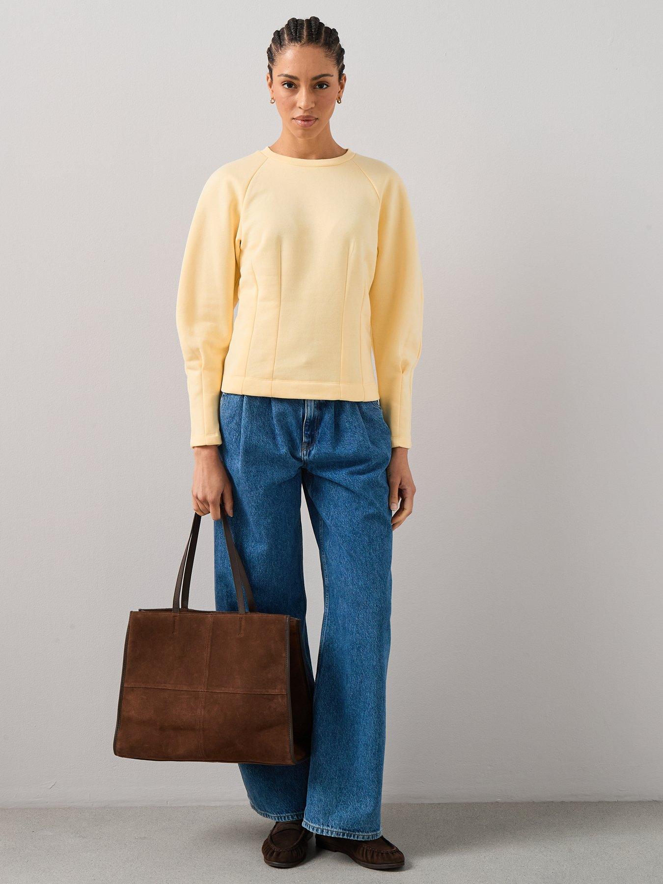 Image 3 of 7 of The Very Collection Seam Detail Sweatshirt - Yellow