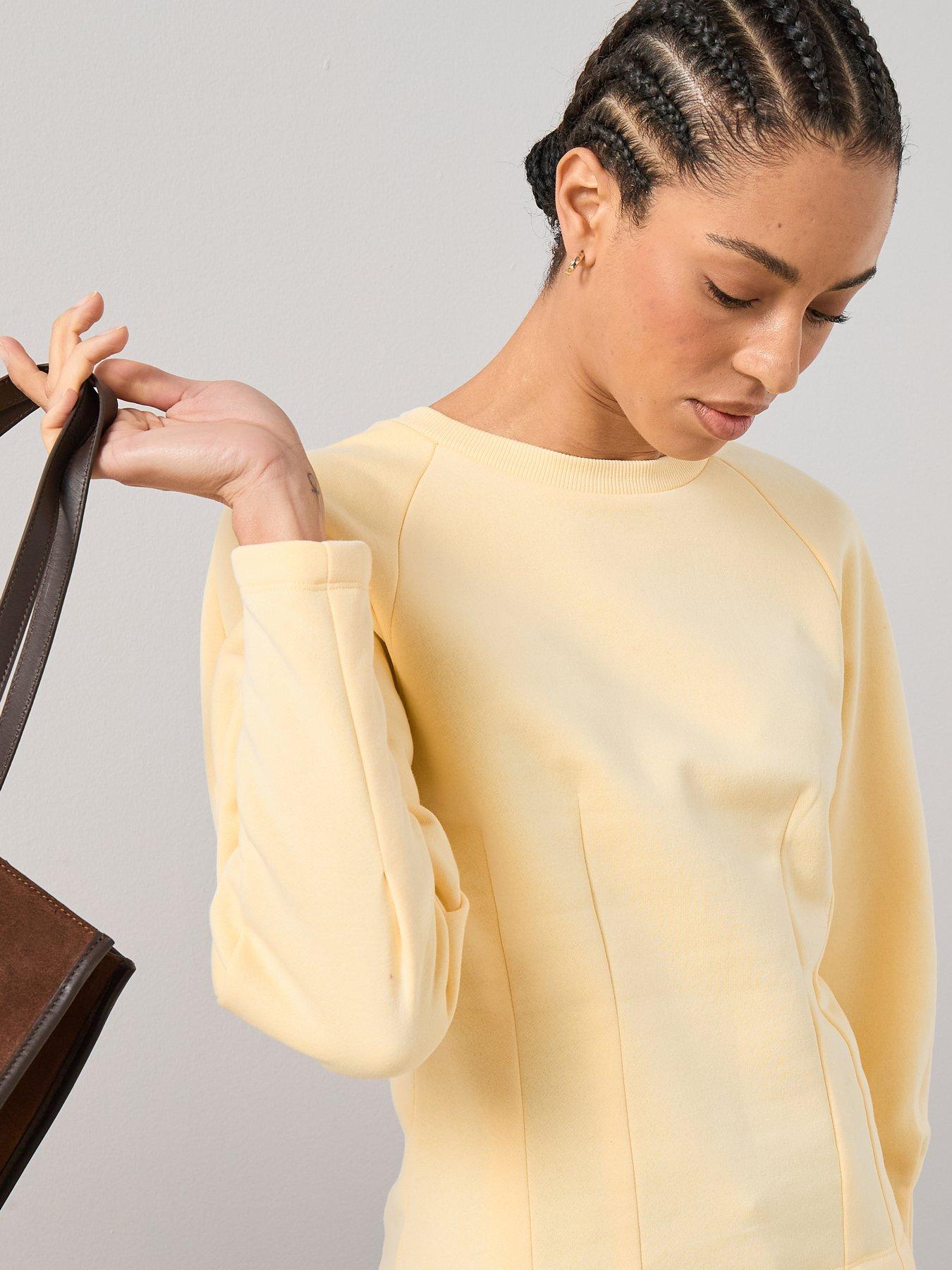 Image 4 of 7 of The Very Collection Seam Detail Sweatshirt - Yellow