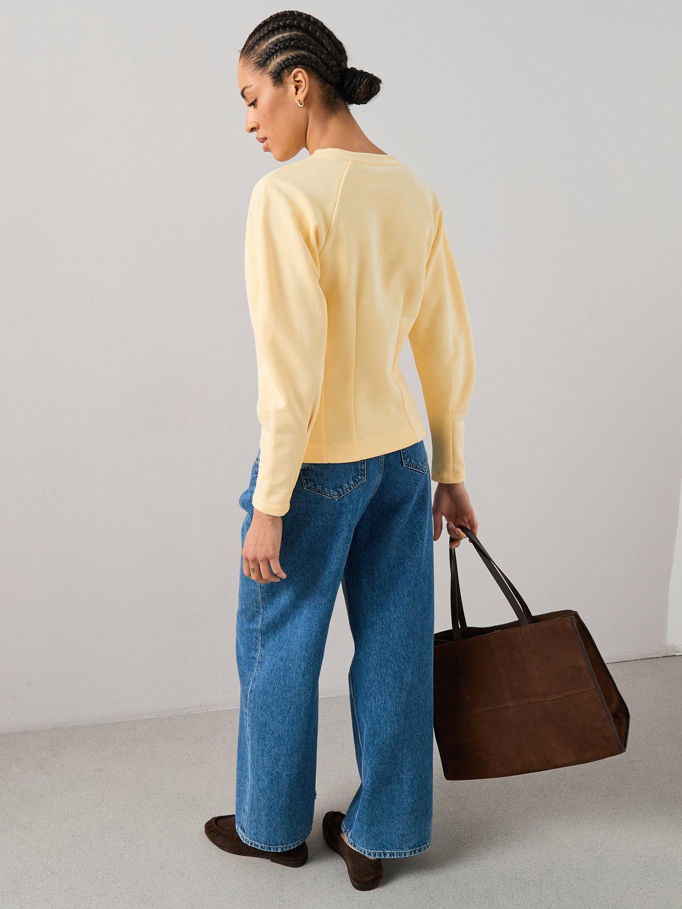 Image 6 of 7 of The Very Collection Seam Detail Sweatshirt - Yellow