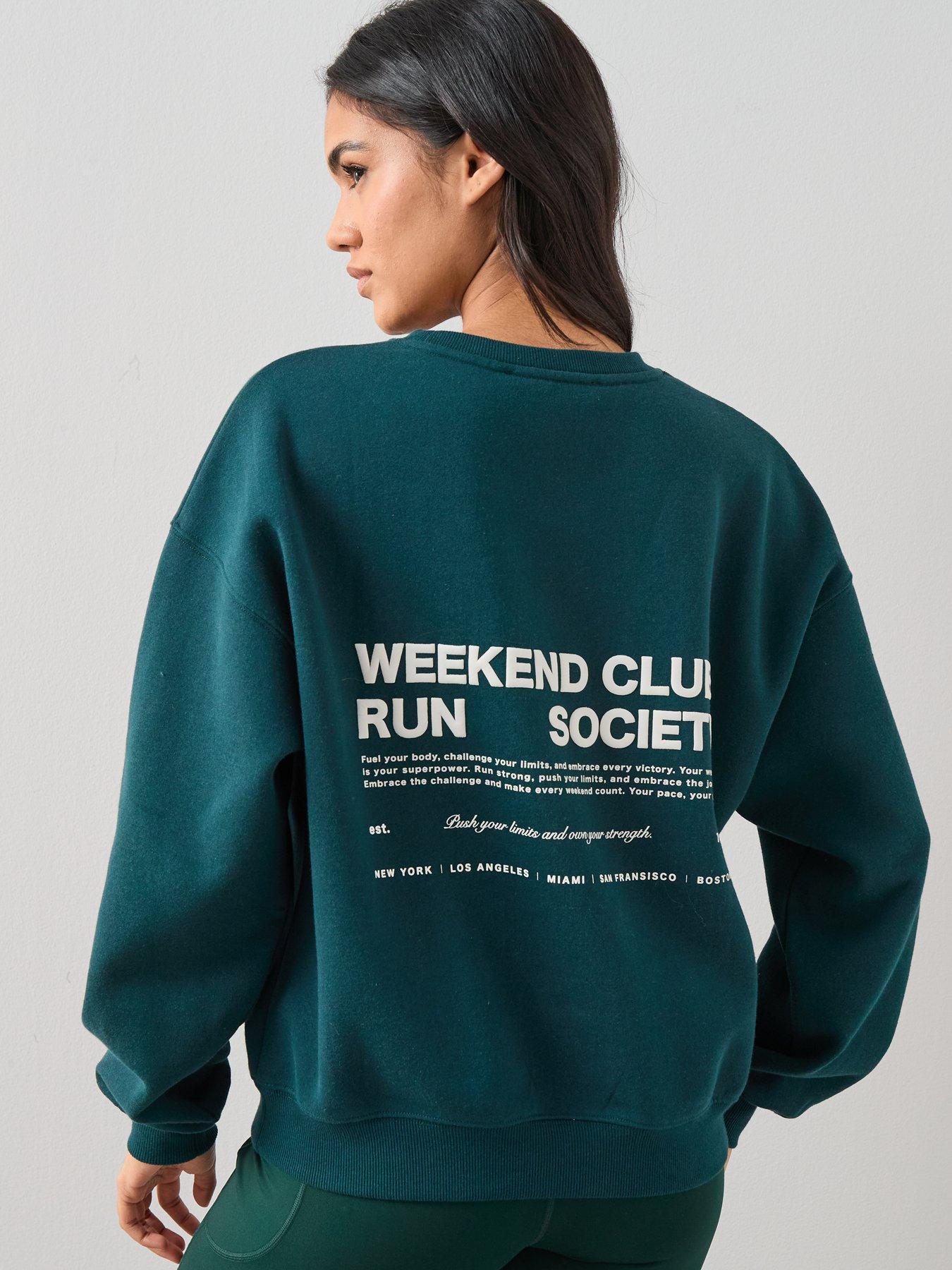Image 2 of 7 of The Very Collection Crew Neck Slogan Sweatshirt - Green
