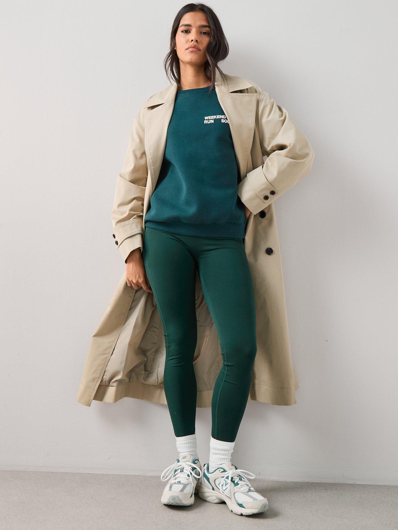 Image 3 of 7 of The Very Collection Crew Neck Slogan Sweatshirt - Green