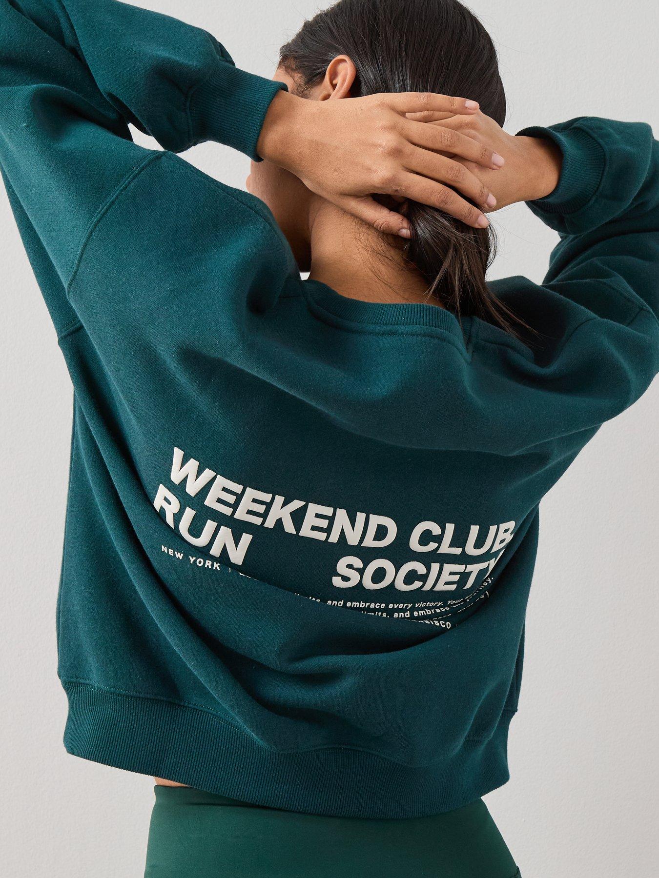 Image 5 of 7 of The Very Collection Crew Neck Slogan Sweatshirt - Green