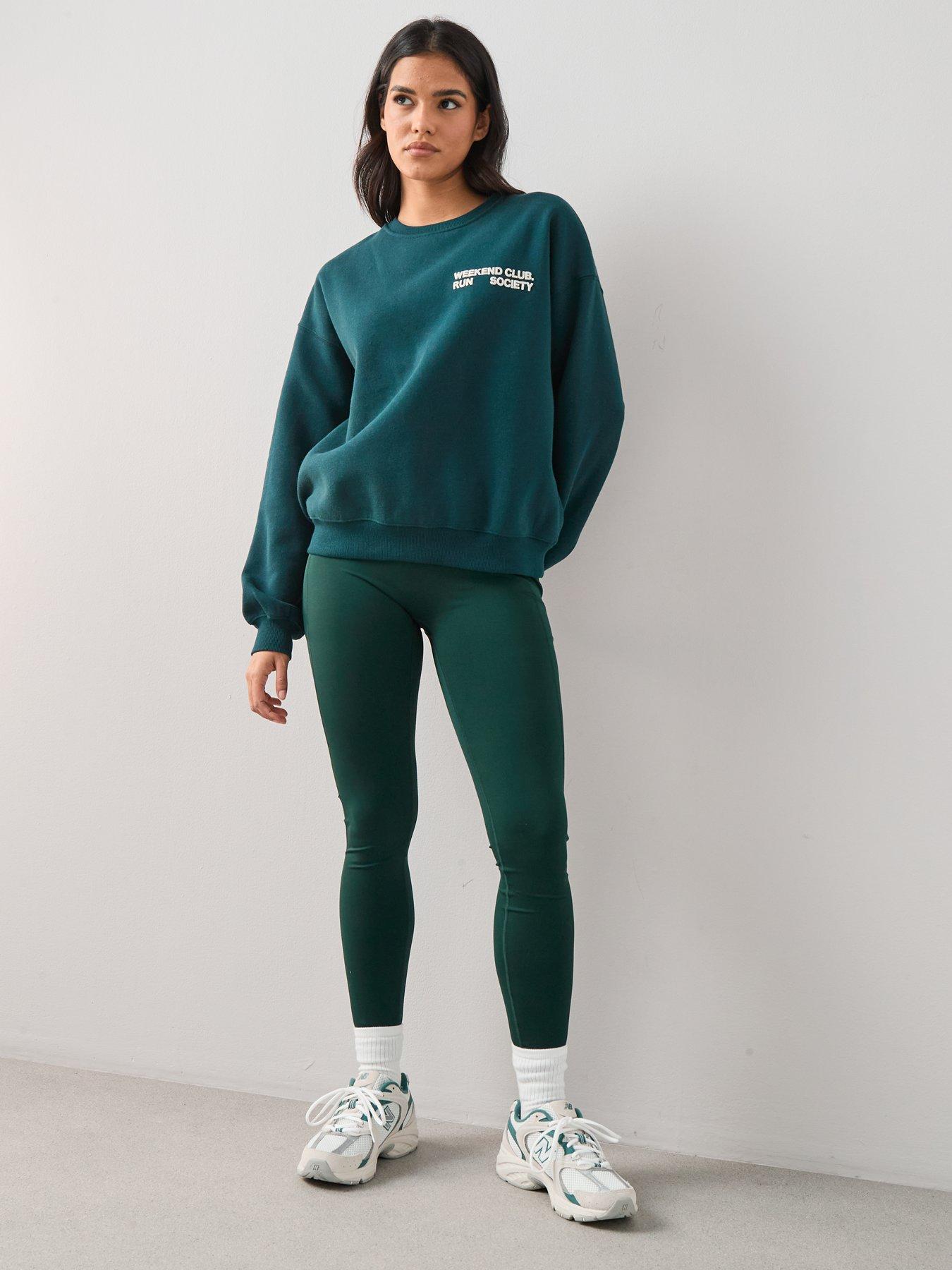 Image 6 of 7 of The Very Collection Crew Neck Slogan Sweatshirt - Green