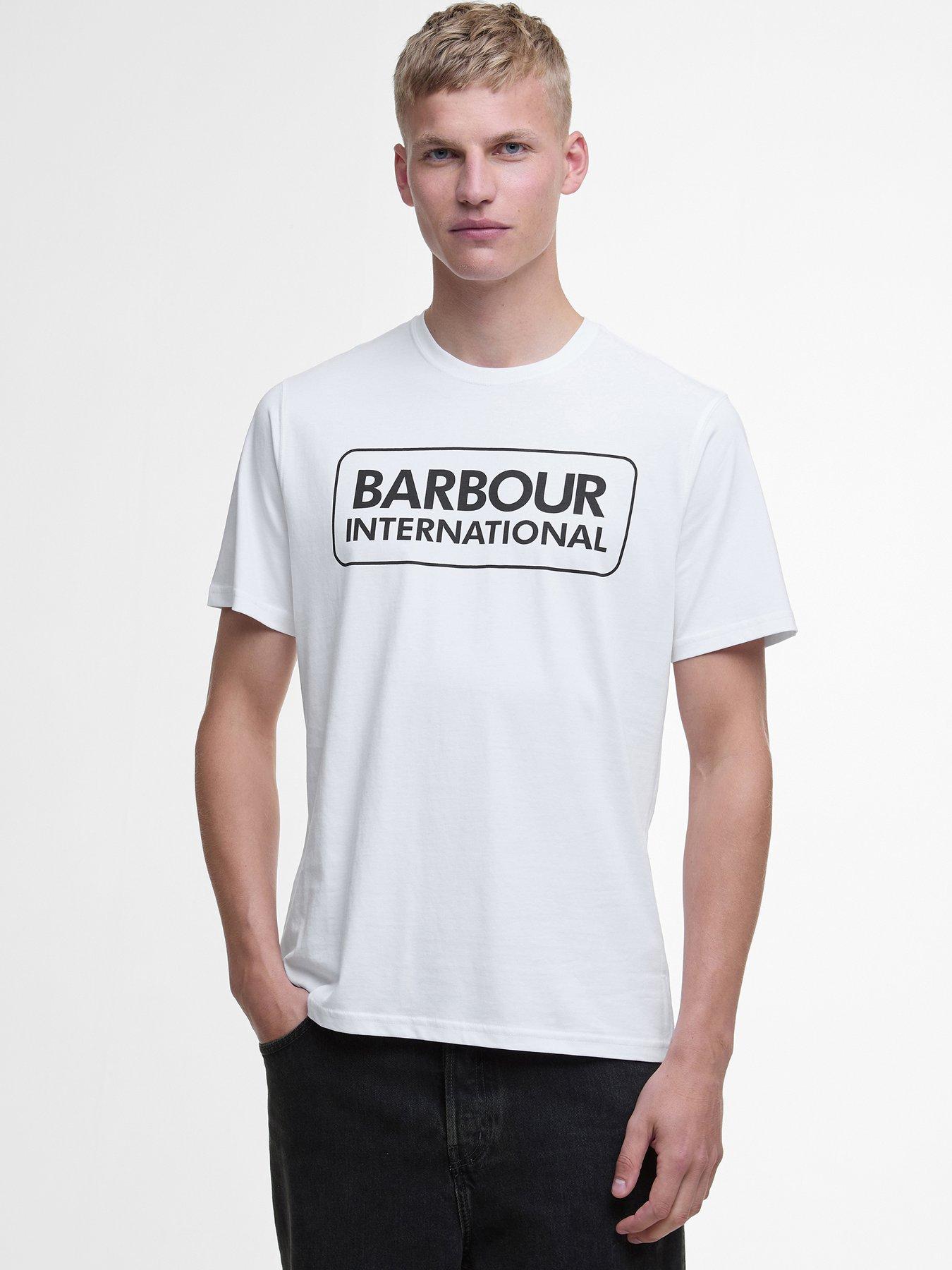Image 1 of 6 of Barbour International Large Logo Short Sleeve T-Shirt- White