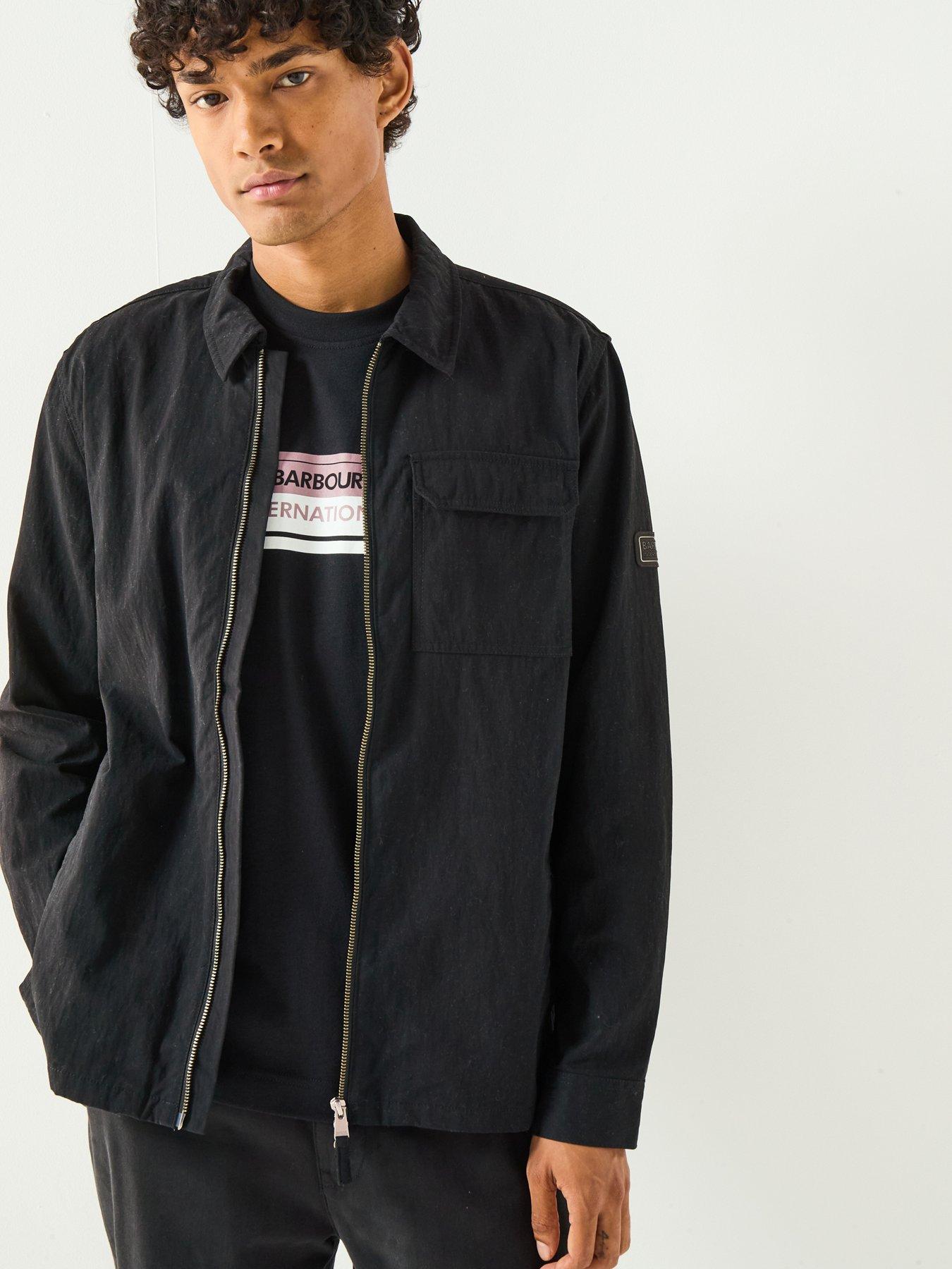 undefined Maze Peached Nylon Overshirt- Black