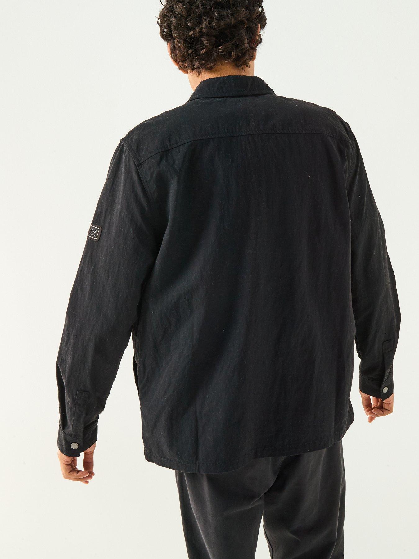 Barbour International Maze Peached Nylon Overshirt- Black | Very