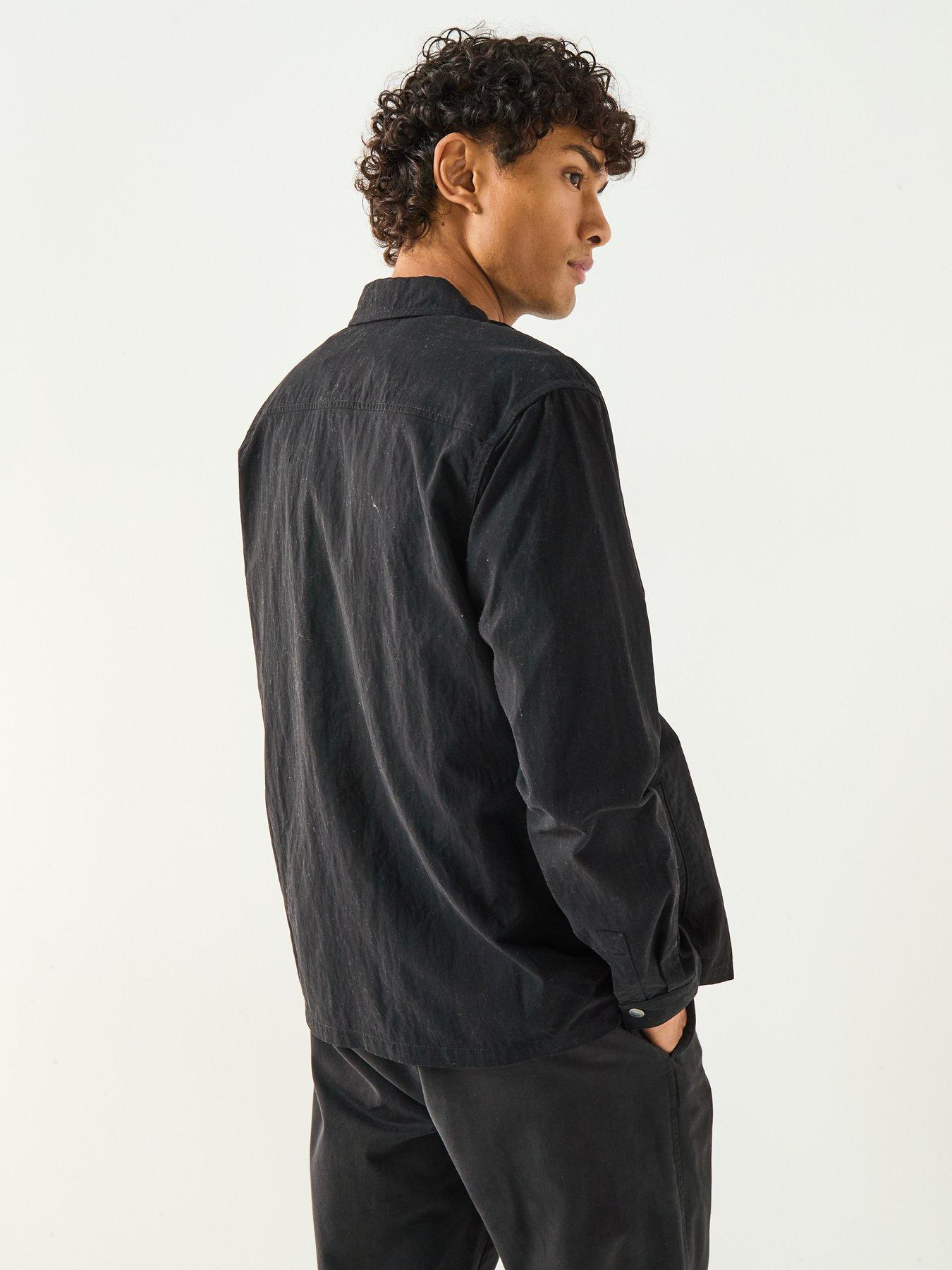 Barbour International Maze Peached Nylon Overshirt- Black | Very