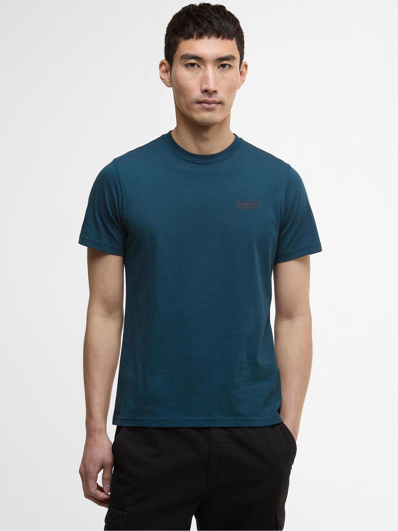 Barbour International Small Logo Short Sleeve T-Shirt- Dark Green, Dark Green, Size Xl, Men