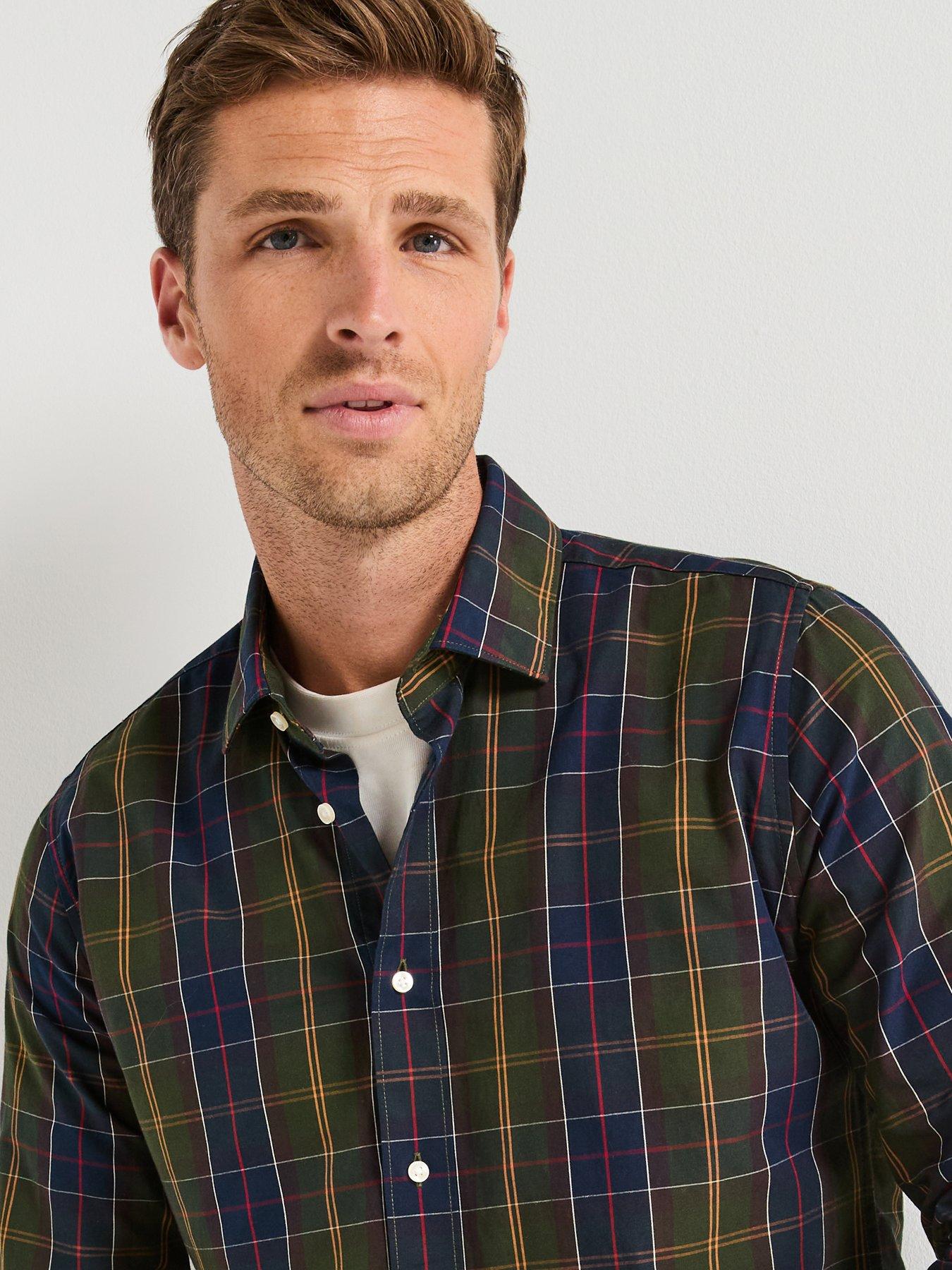 Barbour Kenton Checked Tailored Fit Shirt- Navy