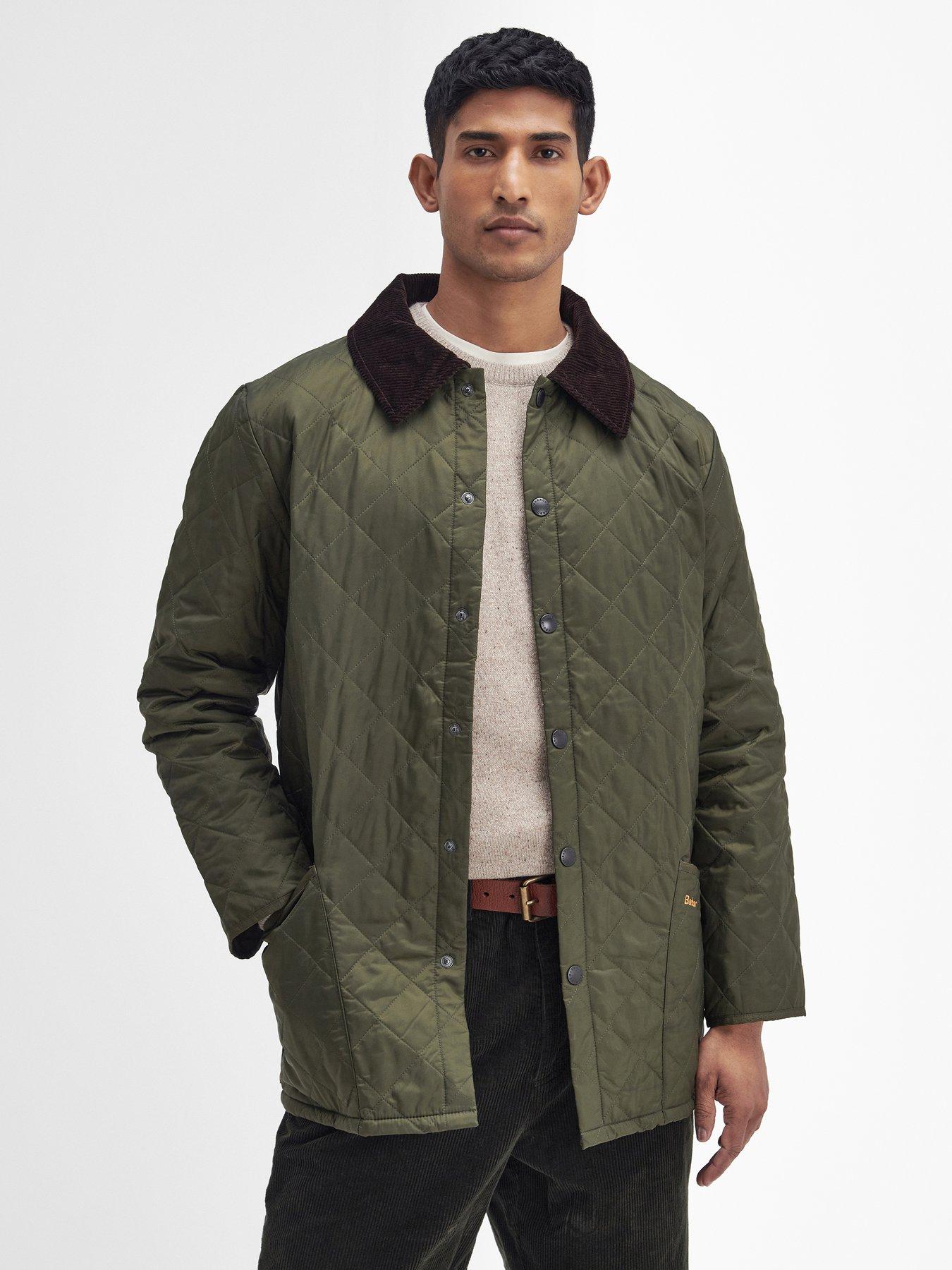 Barbour Liddesdale Quilted Jacket- Khaki, Olive, Size M, Men