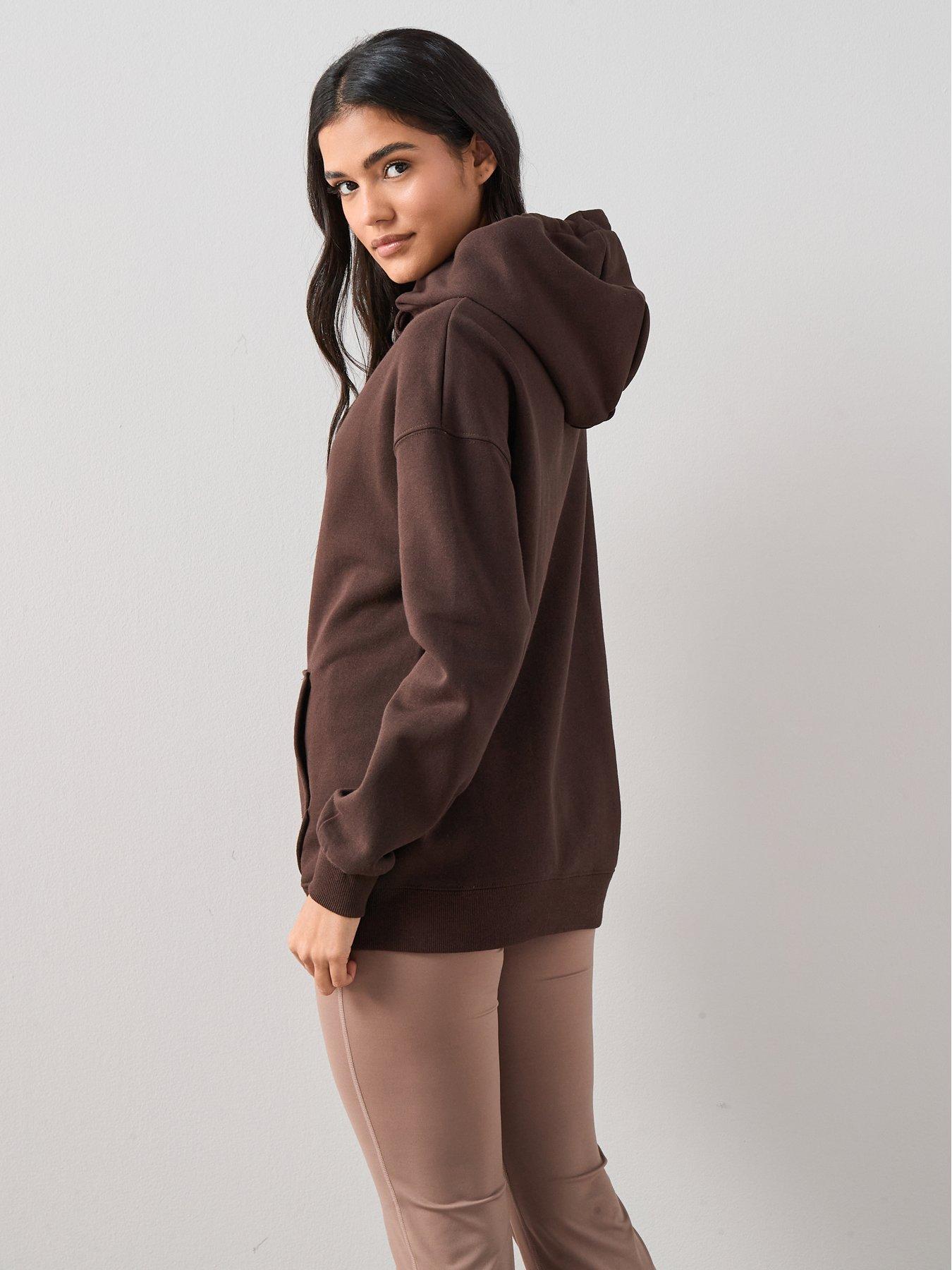 Image 2 of 7 of The Very Collection Essential Oversized Hoodie - Brown