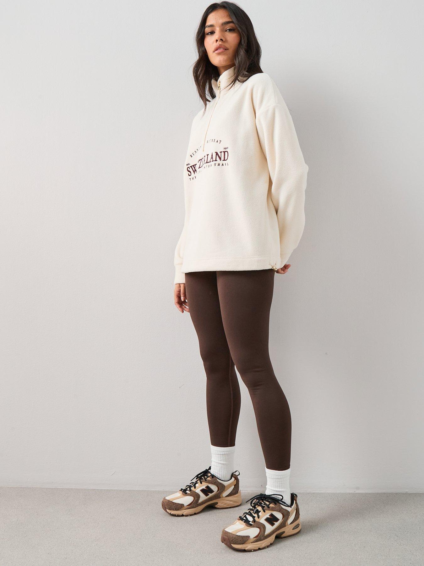 Image 3 of 7 of The Very Collection Graphic Zip Up Fleece - Cream
