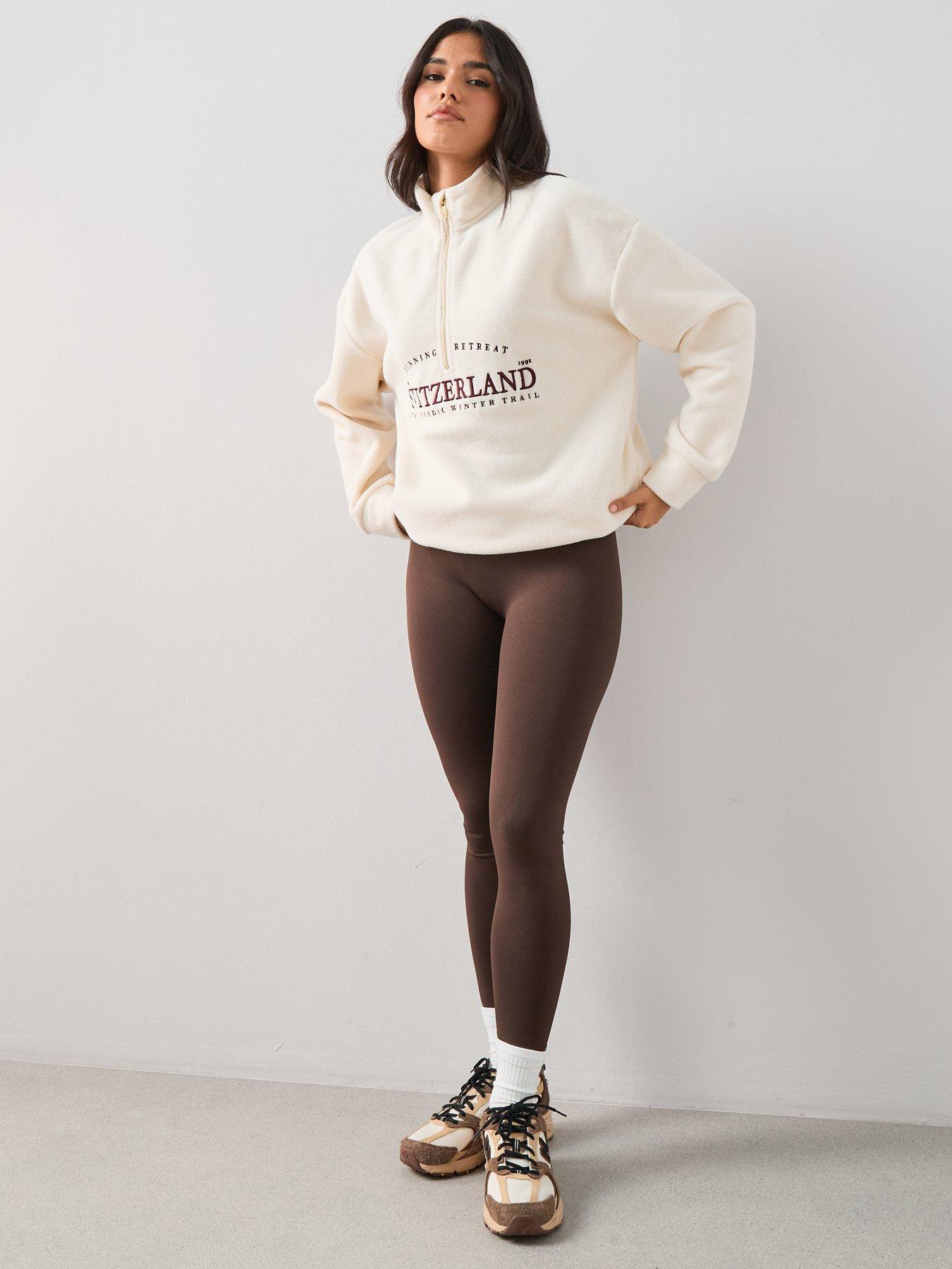 Image 4 of 7 of The Very Collection Graphic Zip Up Fleece - Cream
