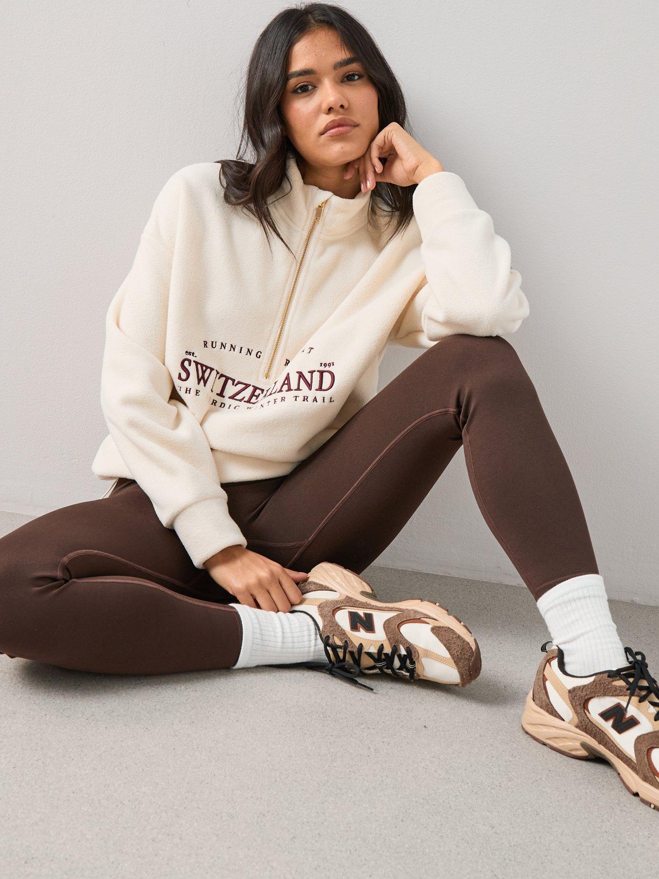 Image 6 of 7 of The Very Collection Graphic Zip Up Fleece - Cream