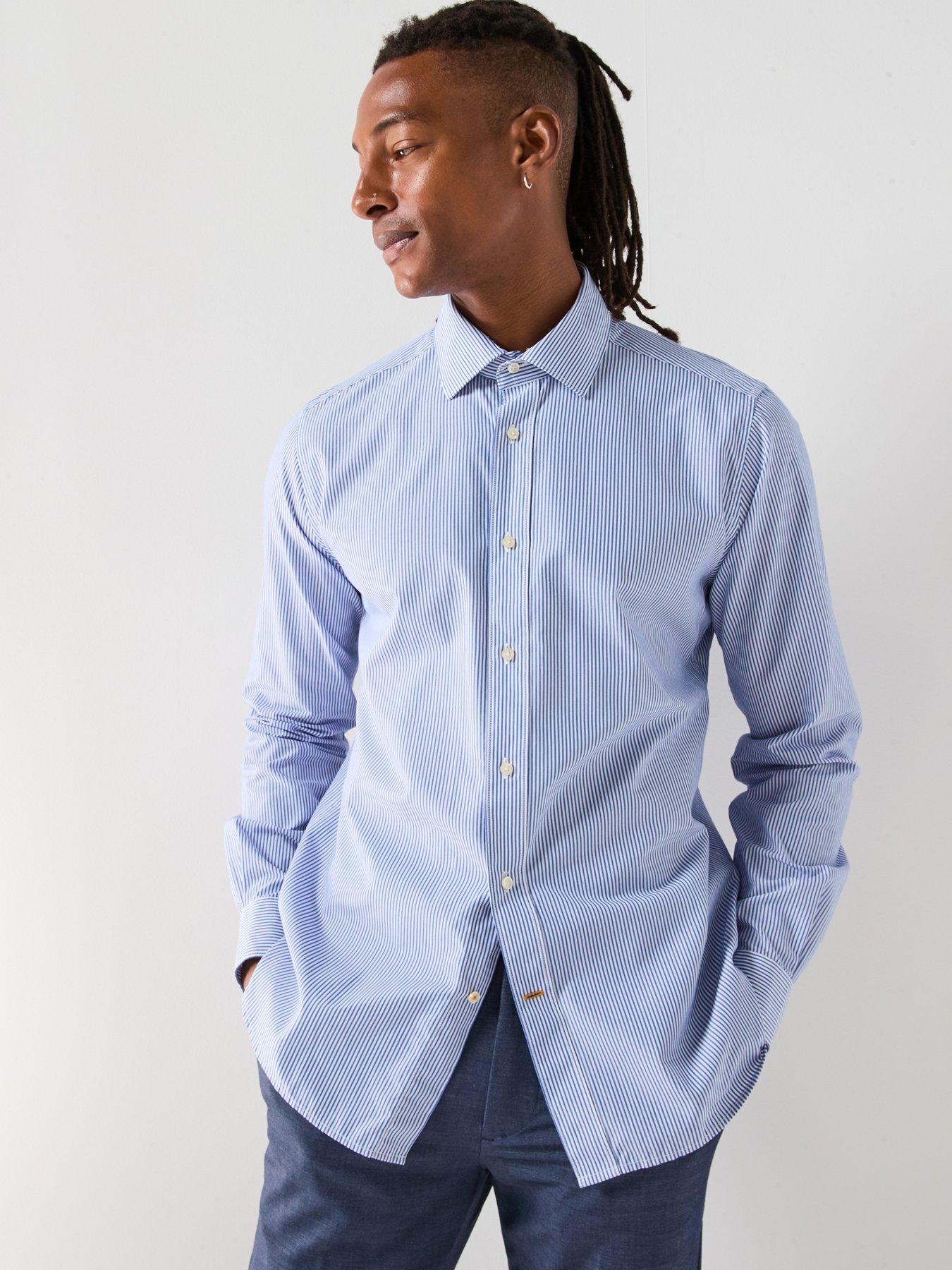 Barbour Graham Striped Tailored Fit Shirt - Light Blue