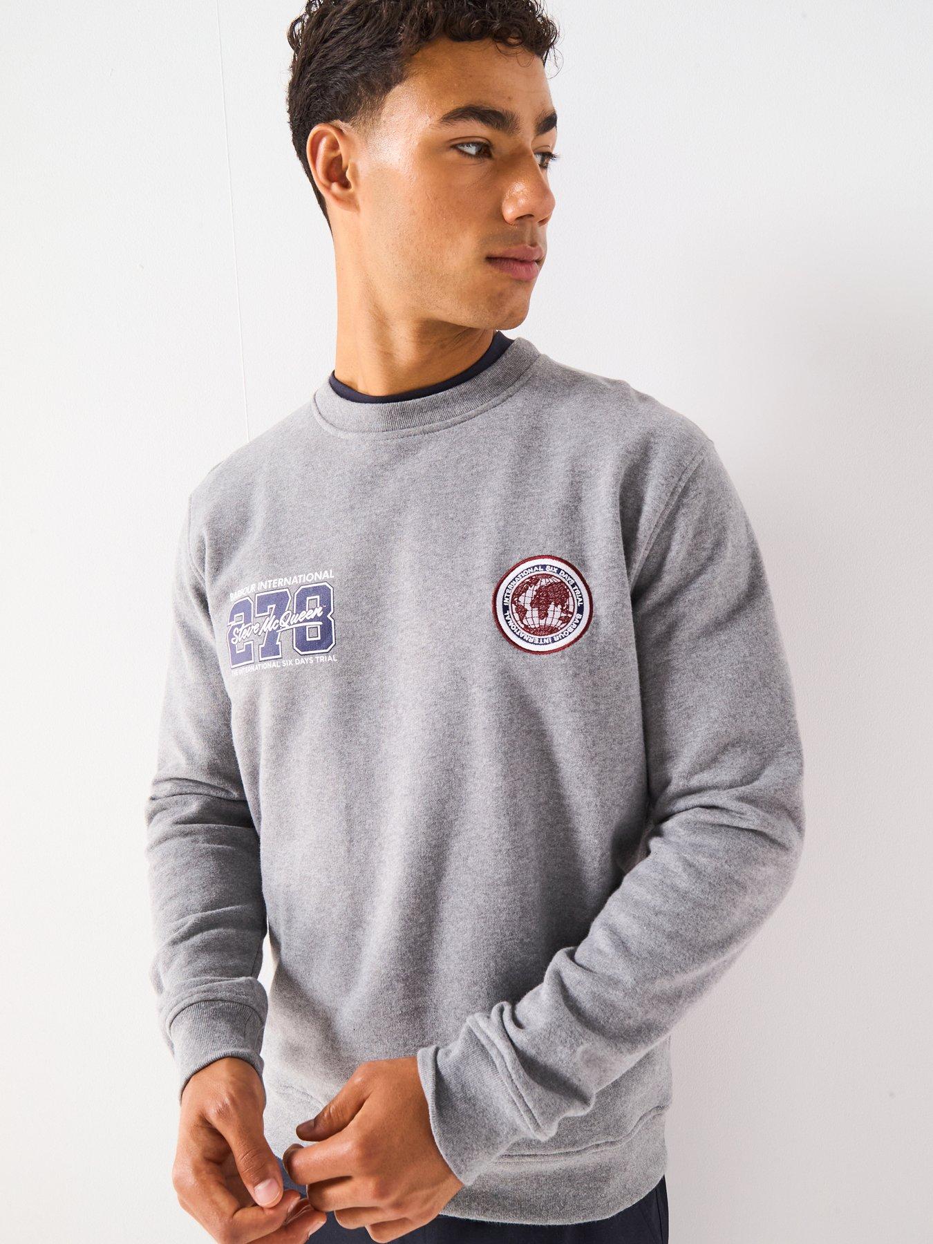 Barbour International Steve McQueen Crew Sweat Top- Grey